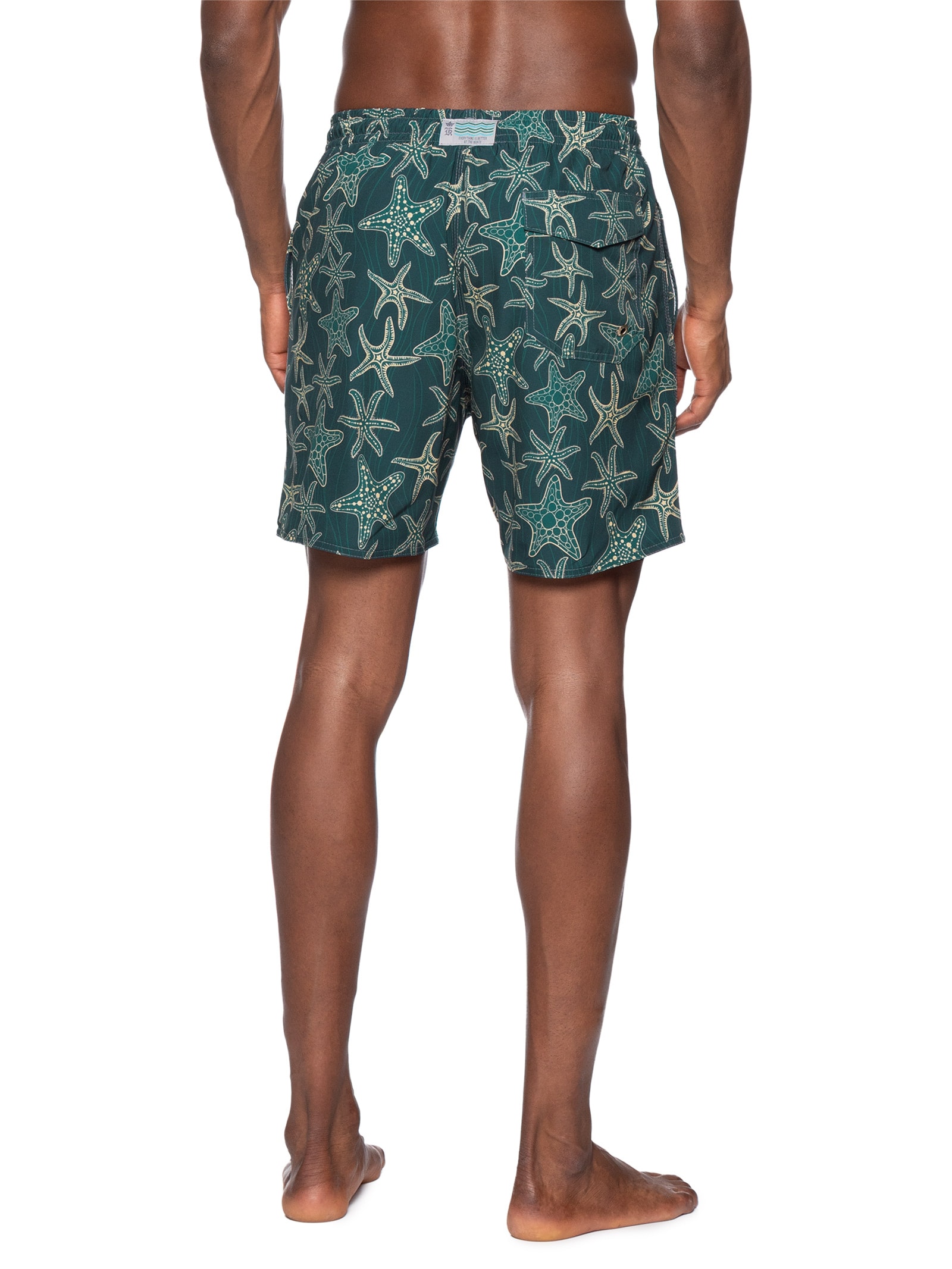 Short Masculino Praia Estampa Estrela Do Mar Texture Azul Sergio K