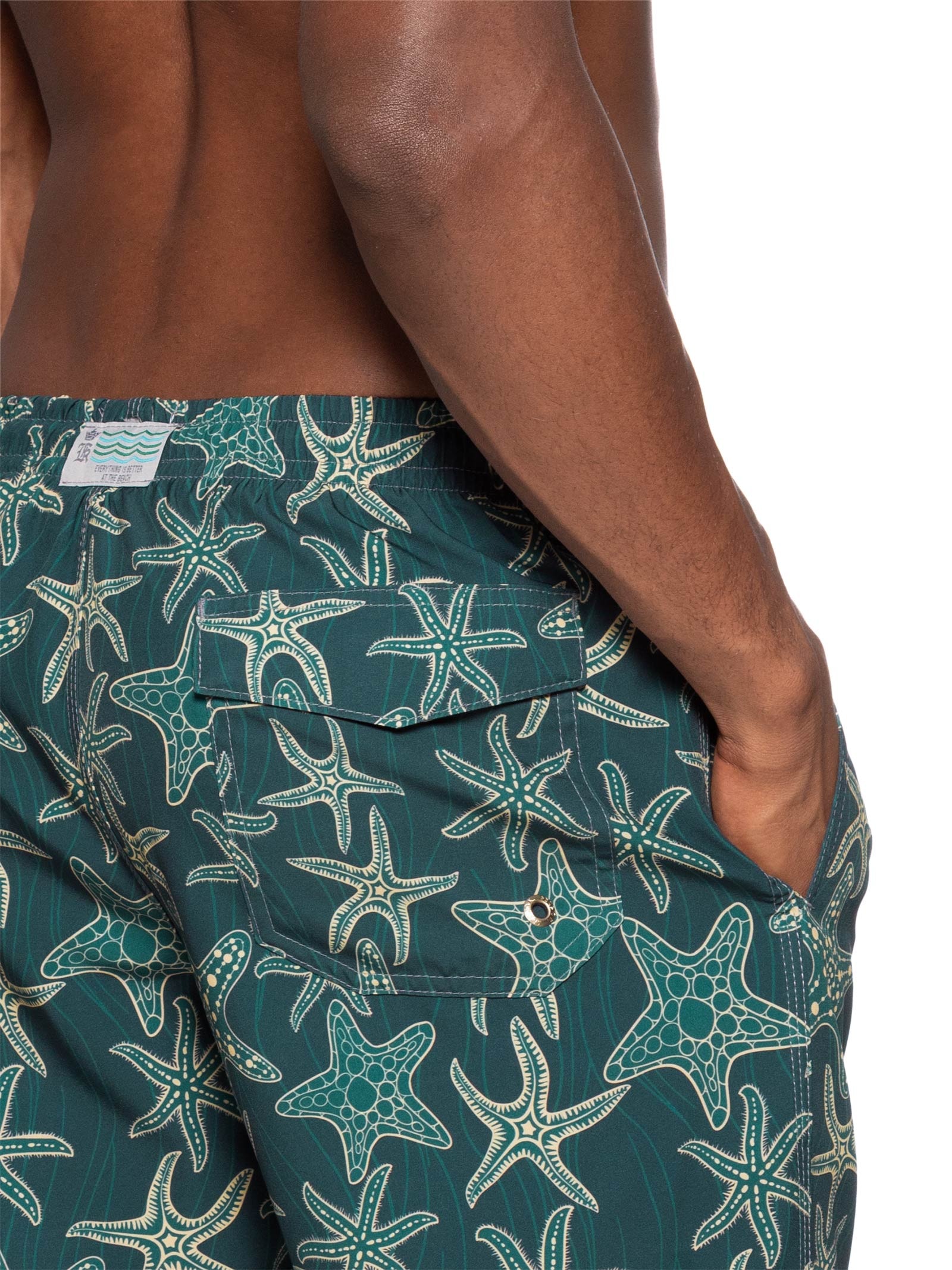 Short Masculino Praia Estampa Estrela Do Mar Texture Azul Sergio K