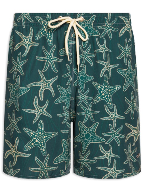 Short Masculino Praia Estampa Estrela Do Mar Texture – Azul