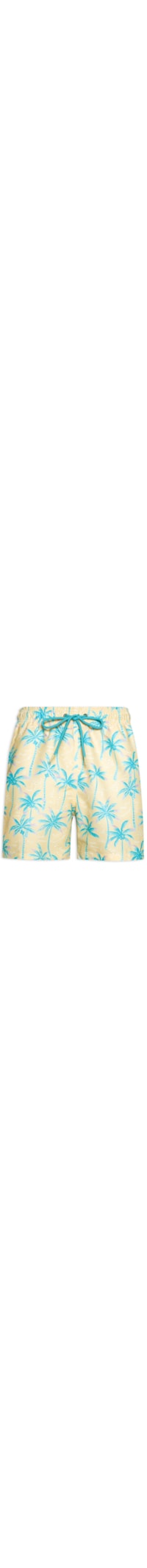 Short Masculino Praia Estampado Coqueiros - Amarelo