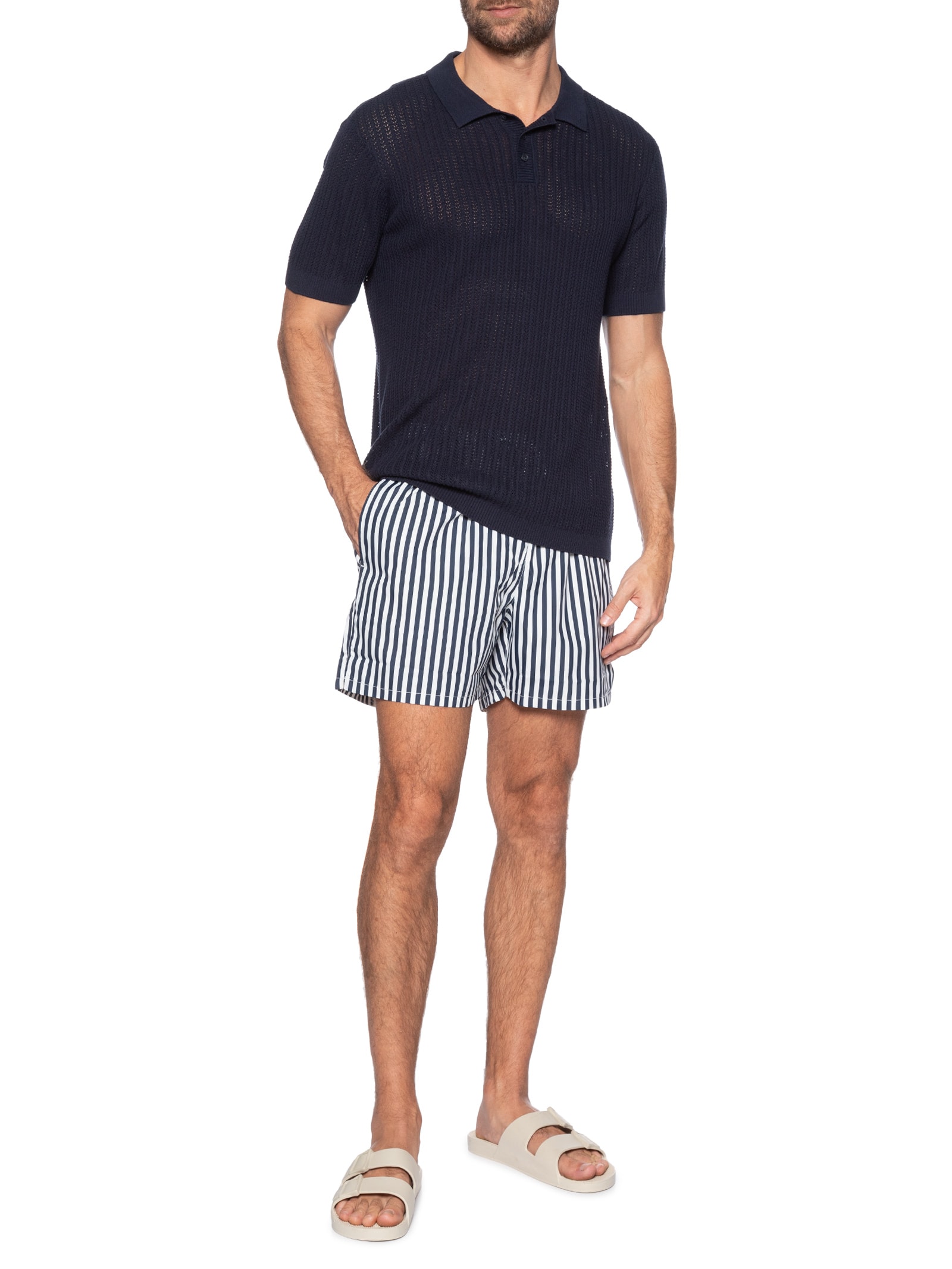 Short Masculino Praia Estampado Cordão Azul Tommy Hilfiger