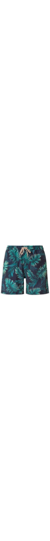 Short Masculino Praia Estampado Folhagem - Verde