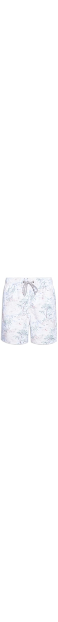 Short Masculino Praia Estampado Polinésia - Off White