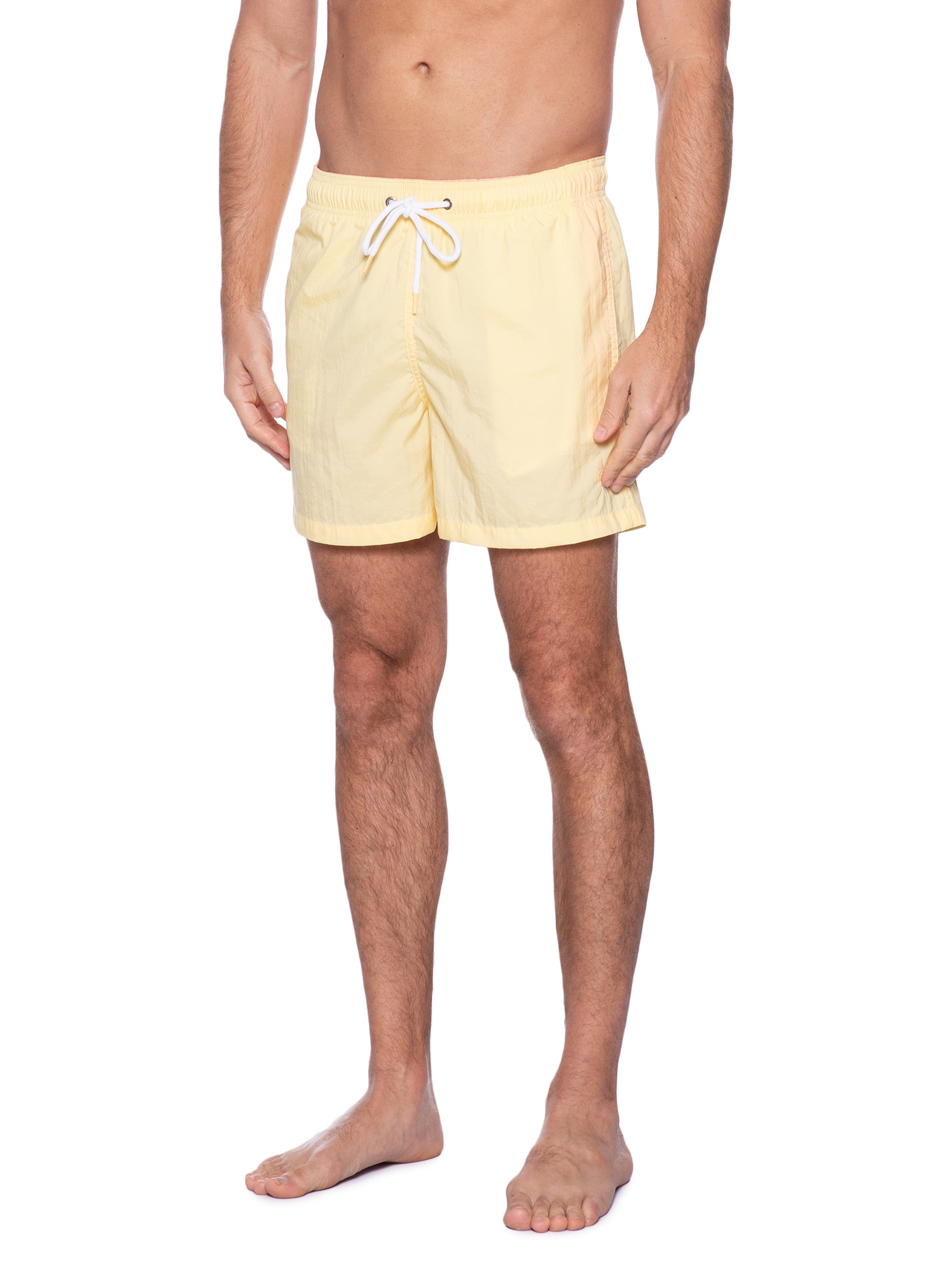 Short Masculino Praia Liso Amarelo Pineapple