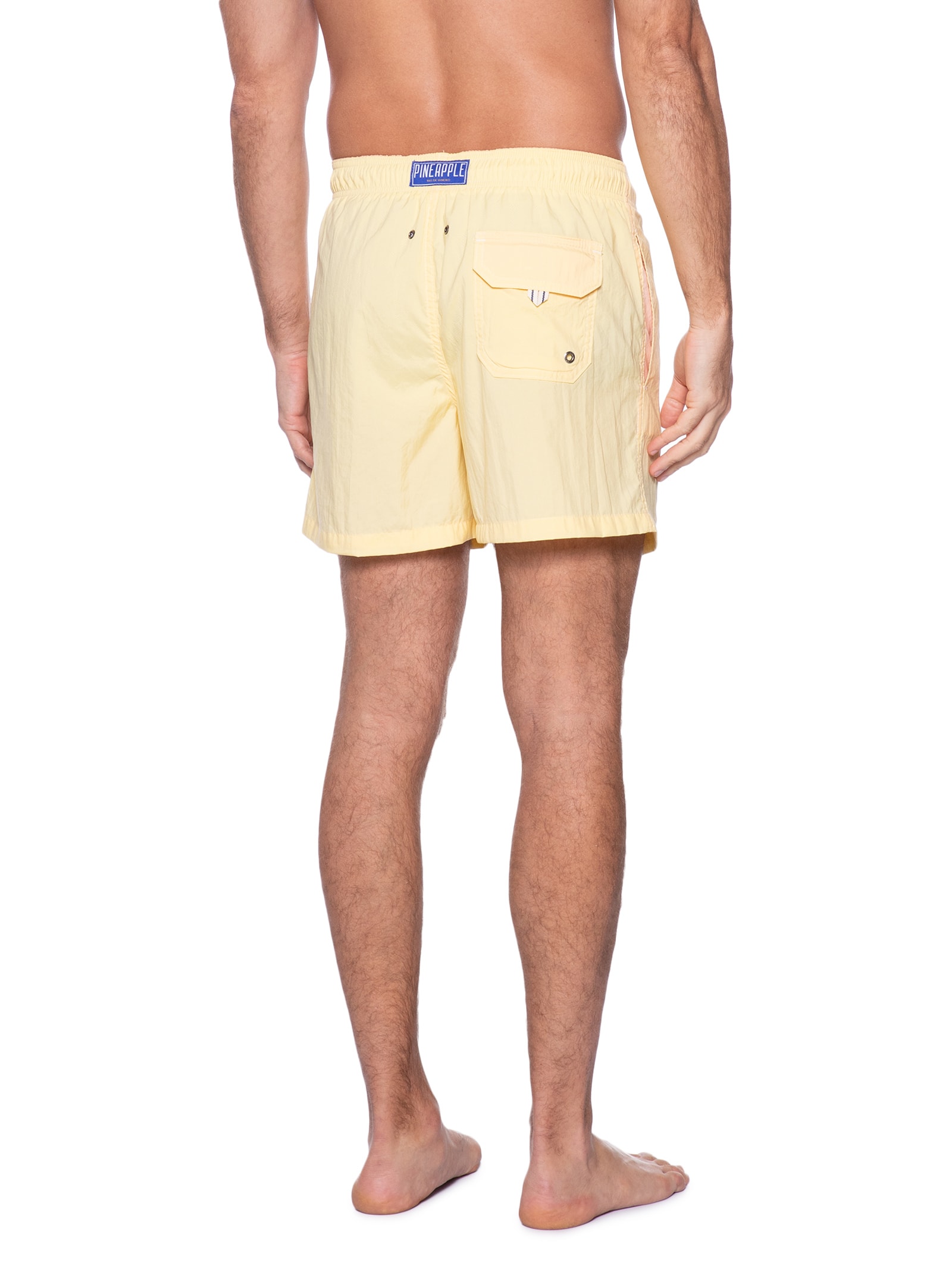 Short Masculino Praia Liso Amarelo Pineapple