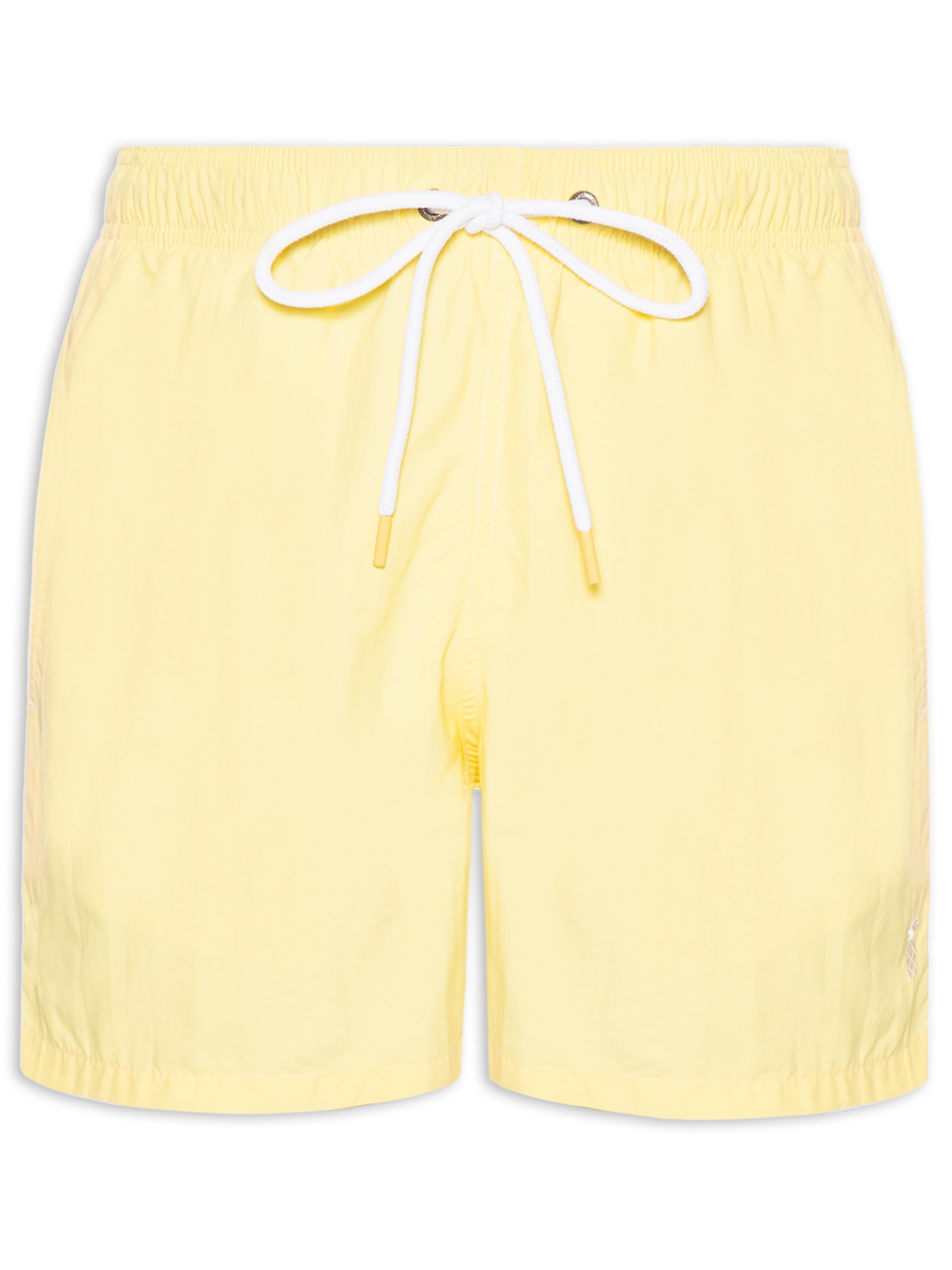 Short Masculino Praia Liso Amarelo Pineapple