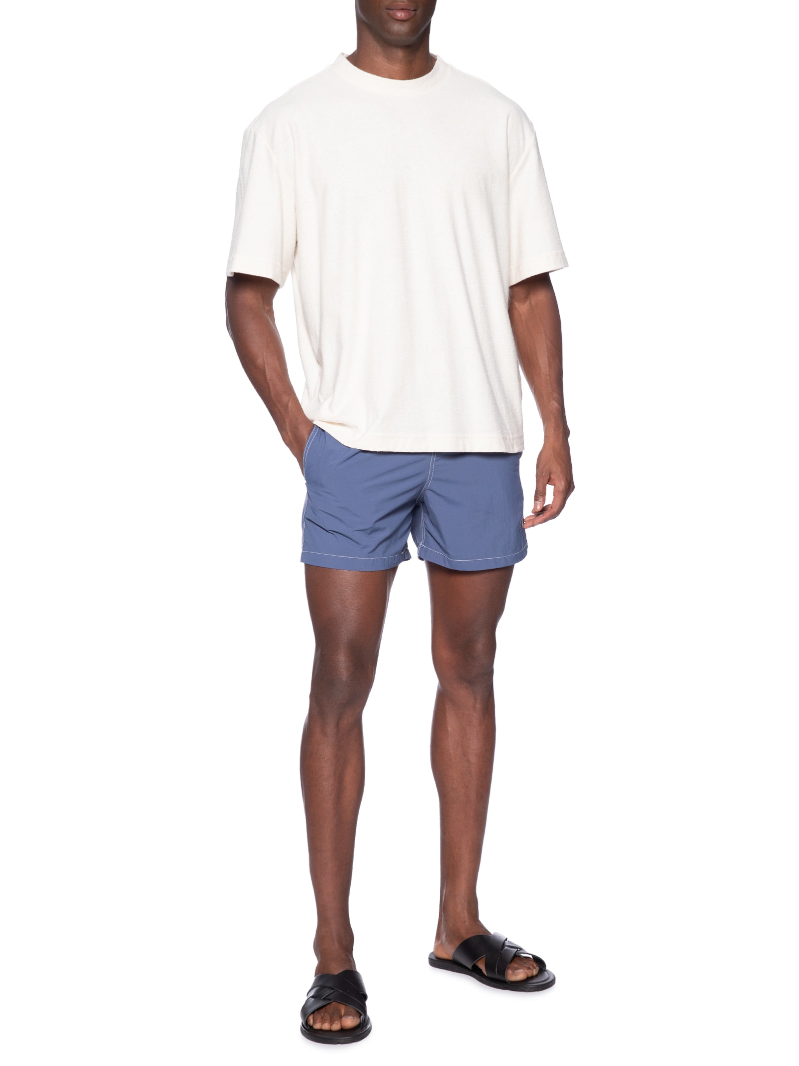 Short Masculino Praia Liso Azul Pineapple