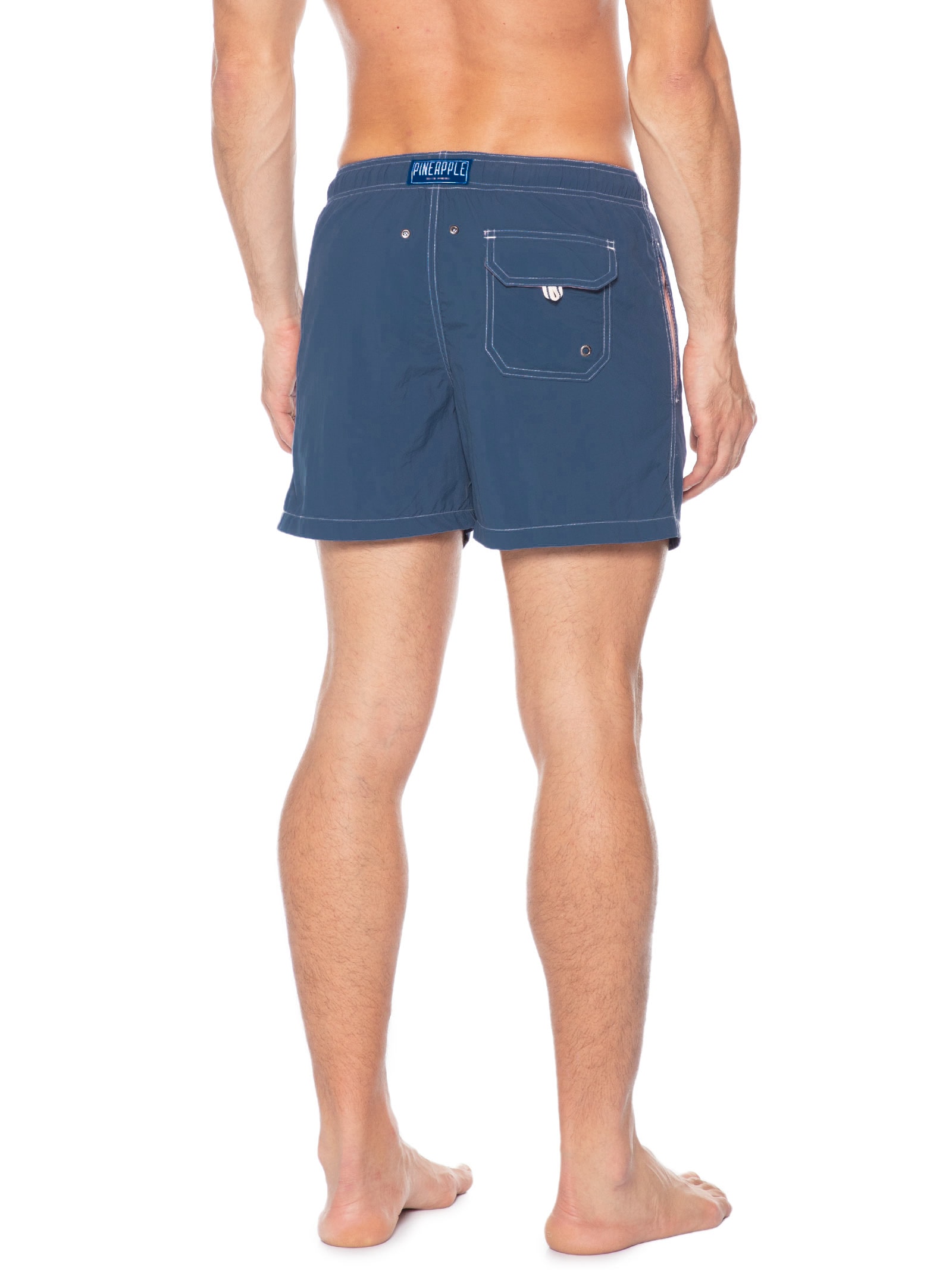 Short Masculino Praia Liso Azul Acinzentado Pineapple