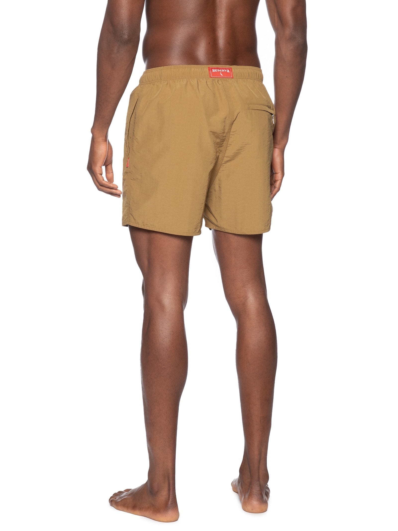 Short Masculino Praia Liso Premium Marrom Reserva