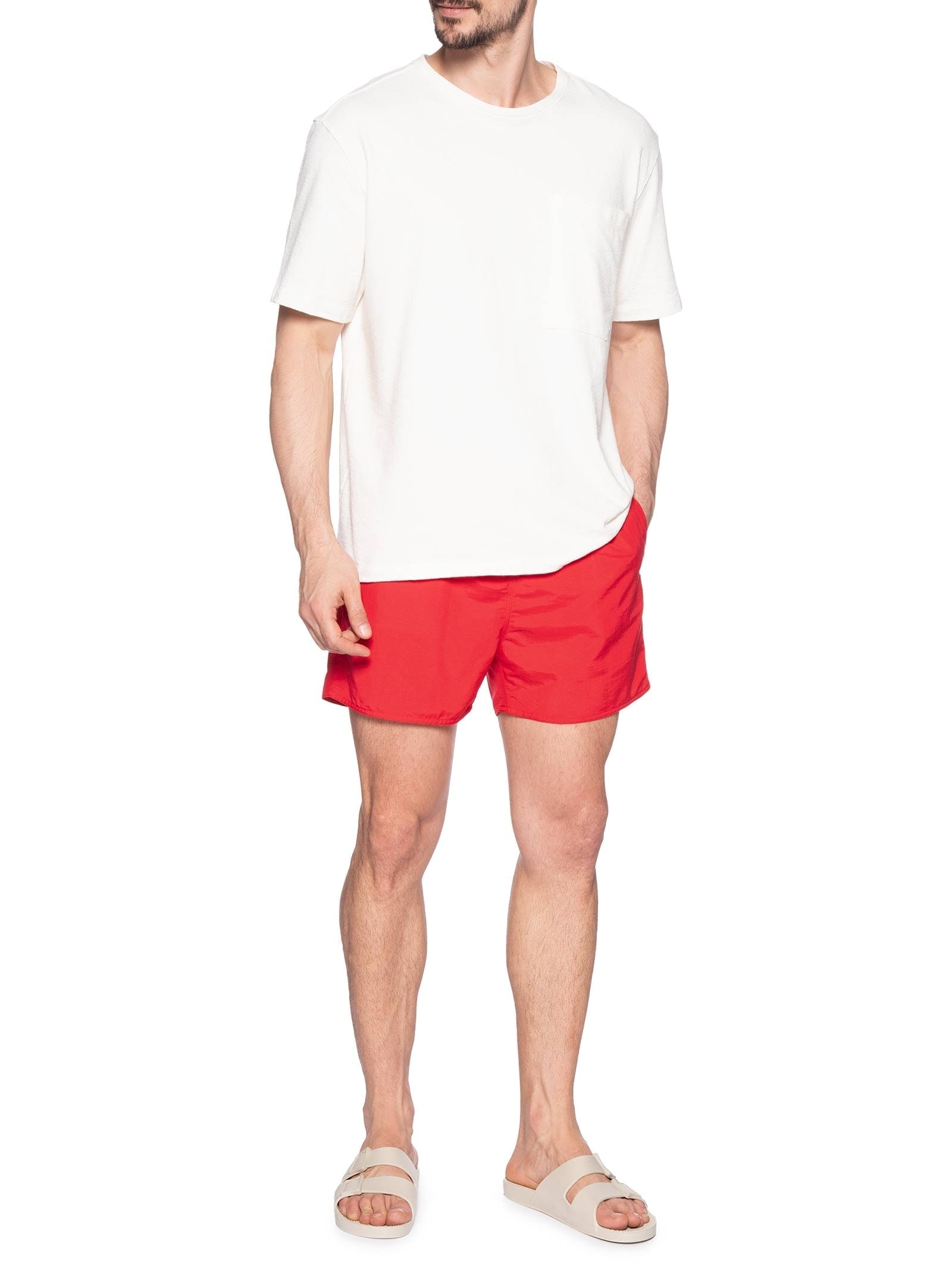 Short Masculino Praia Liso Premium Vermelho Reserva