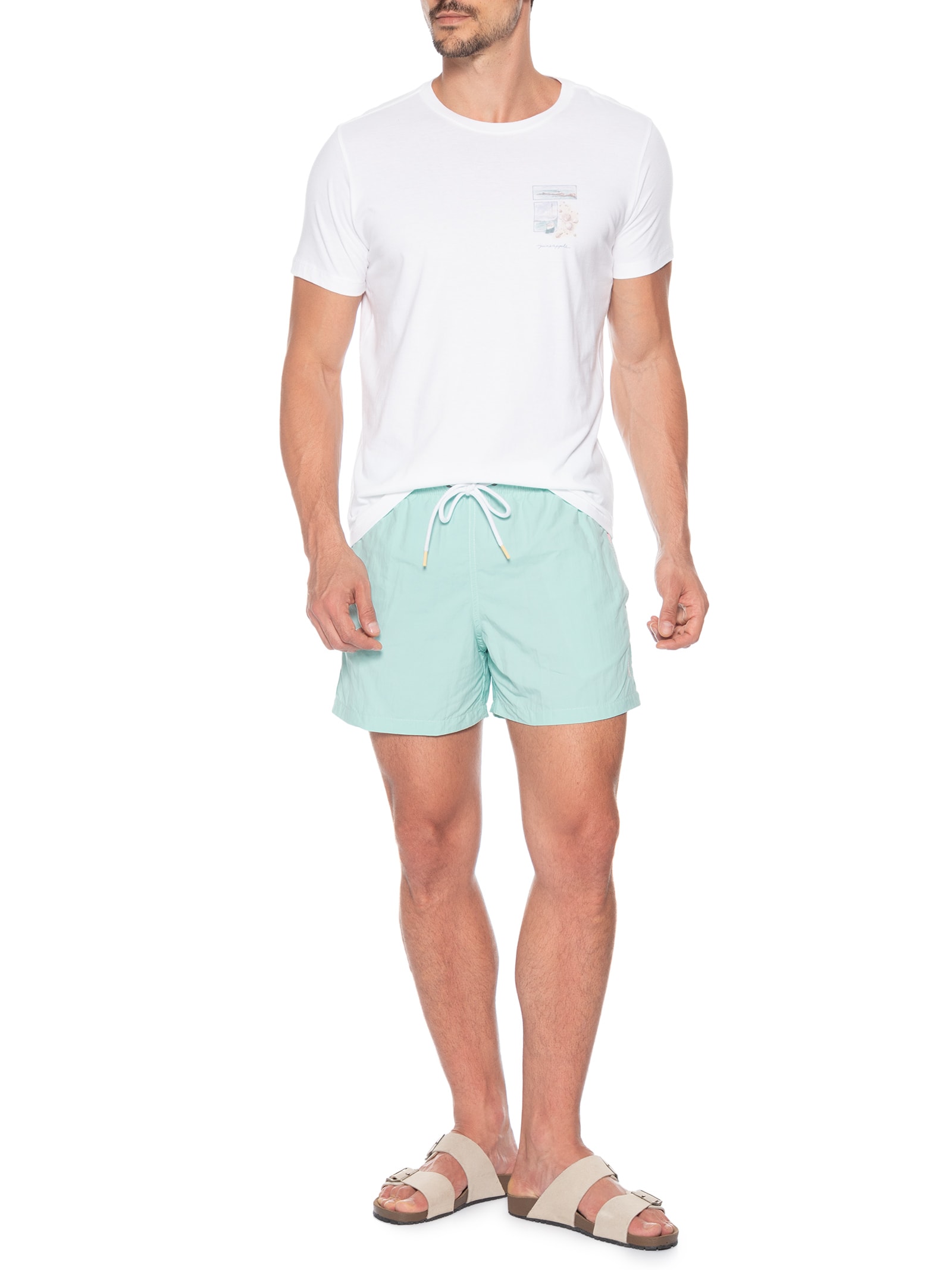 Short Masculino Praia Liso– Verde Água Pineapple