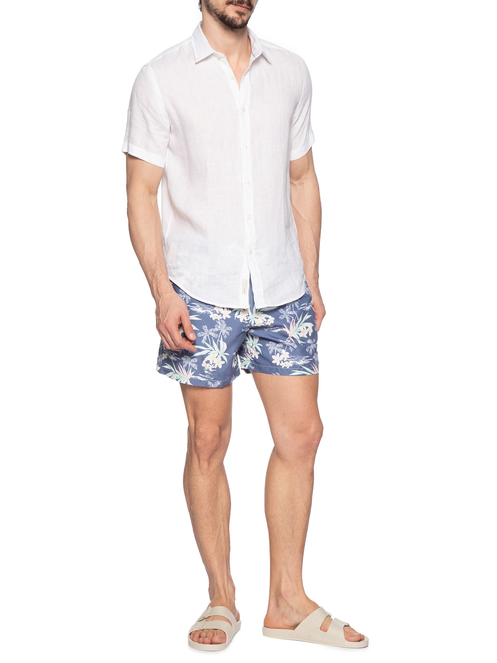 Short Masculino Praia Makai Azul Pineapple