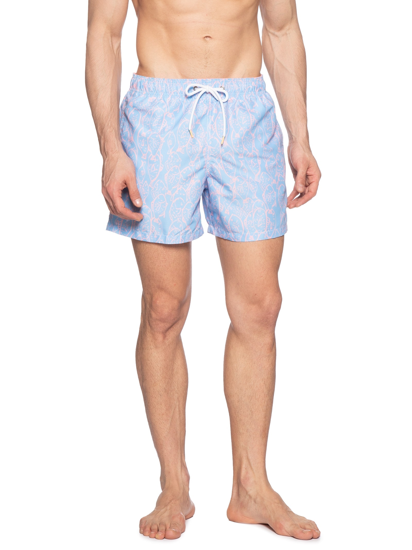 Short Masculino Praia Peixes Azul Pineapple