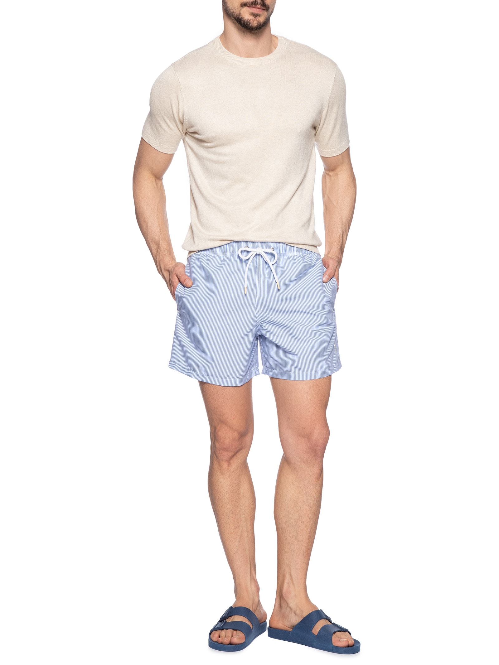 Short Masculino Praia Resort Azul Pineapple