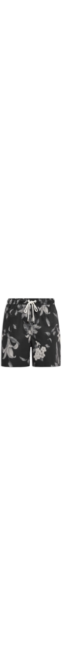 Short Masculino Praia Textura Estampa Blur Flower - Preto