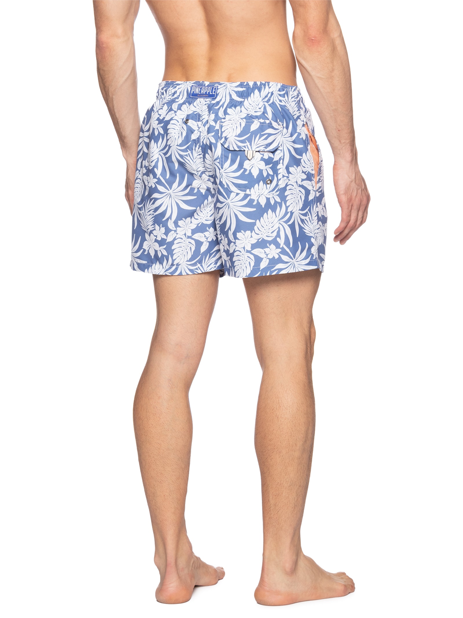 Short Masculino Praia Tropical Azul Pineapple