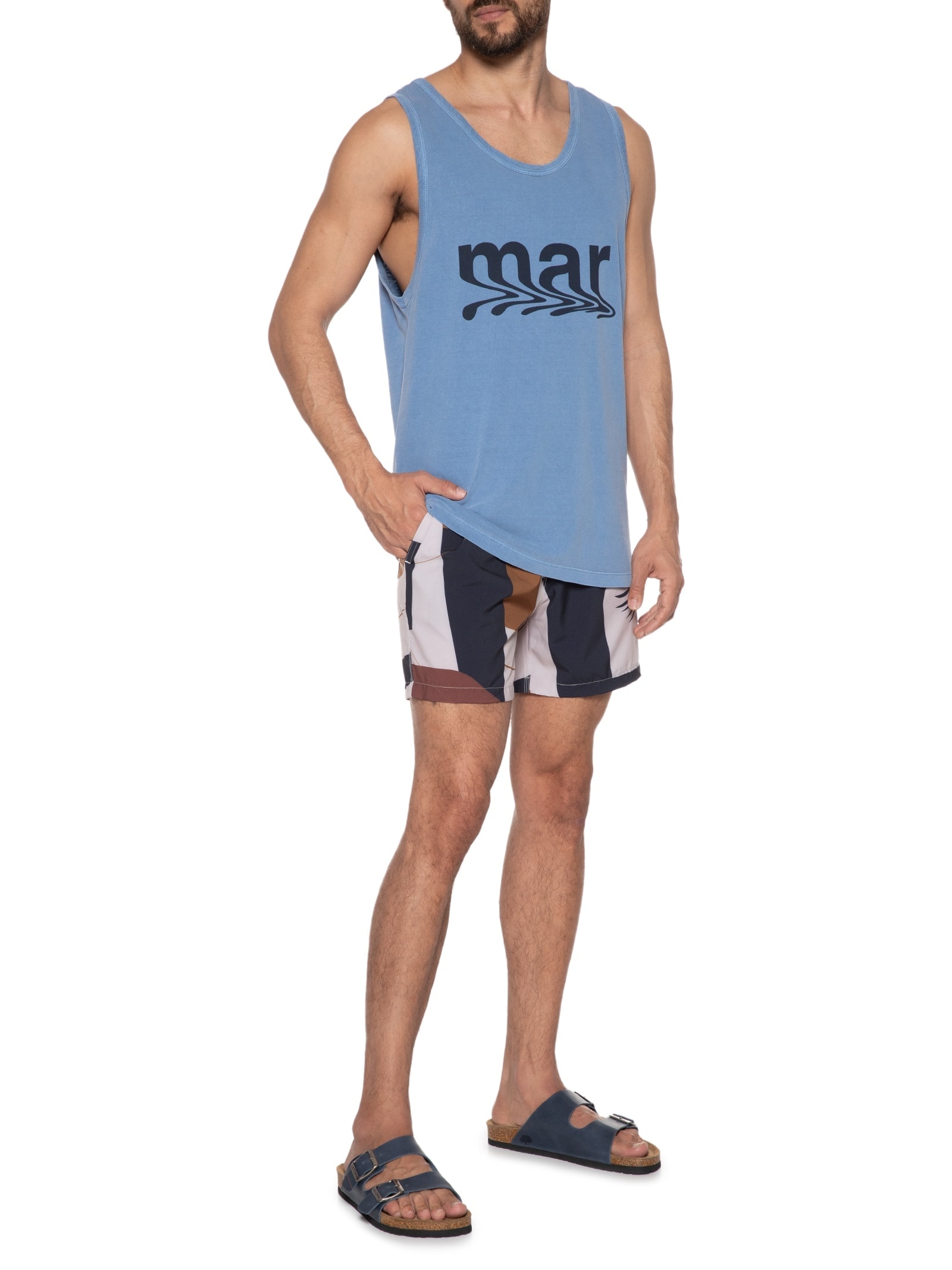 Short Masculino Praia Tropical Marx Marrom Foxton