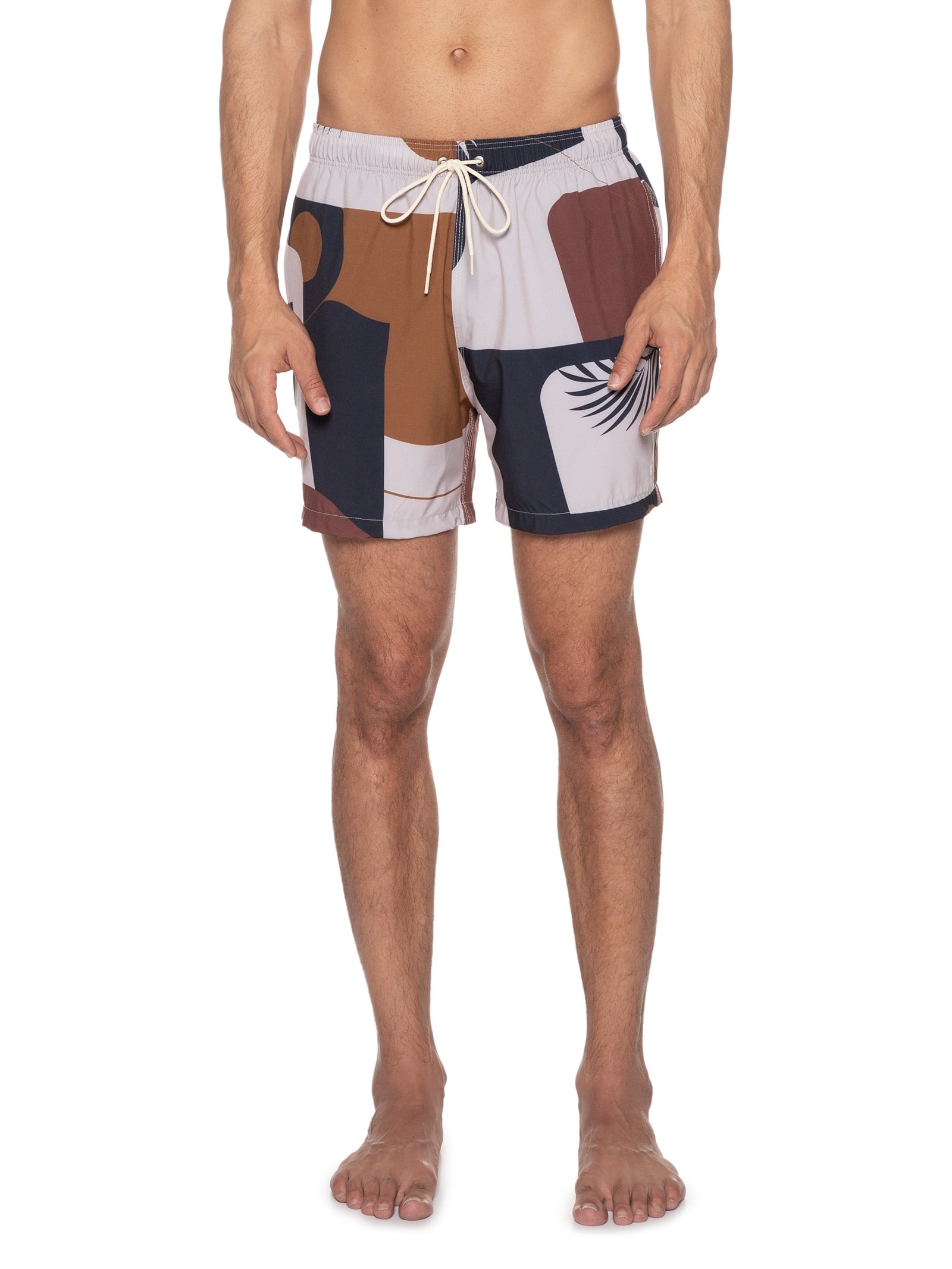 Short Masculino Praia Tropical Marx Marrom Foxton