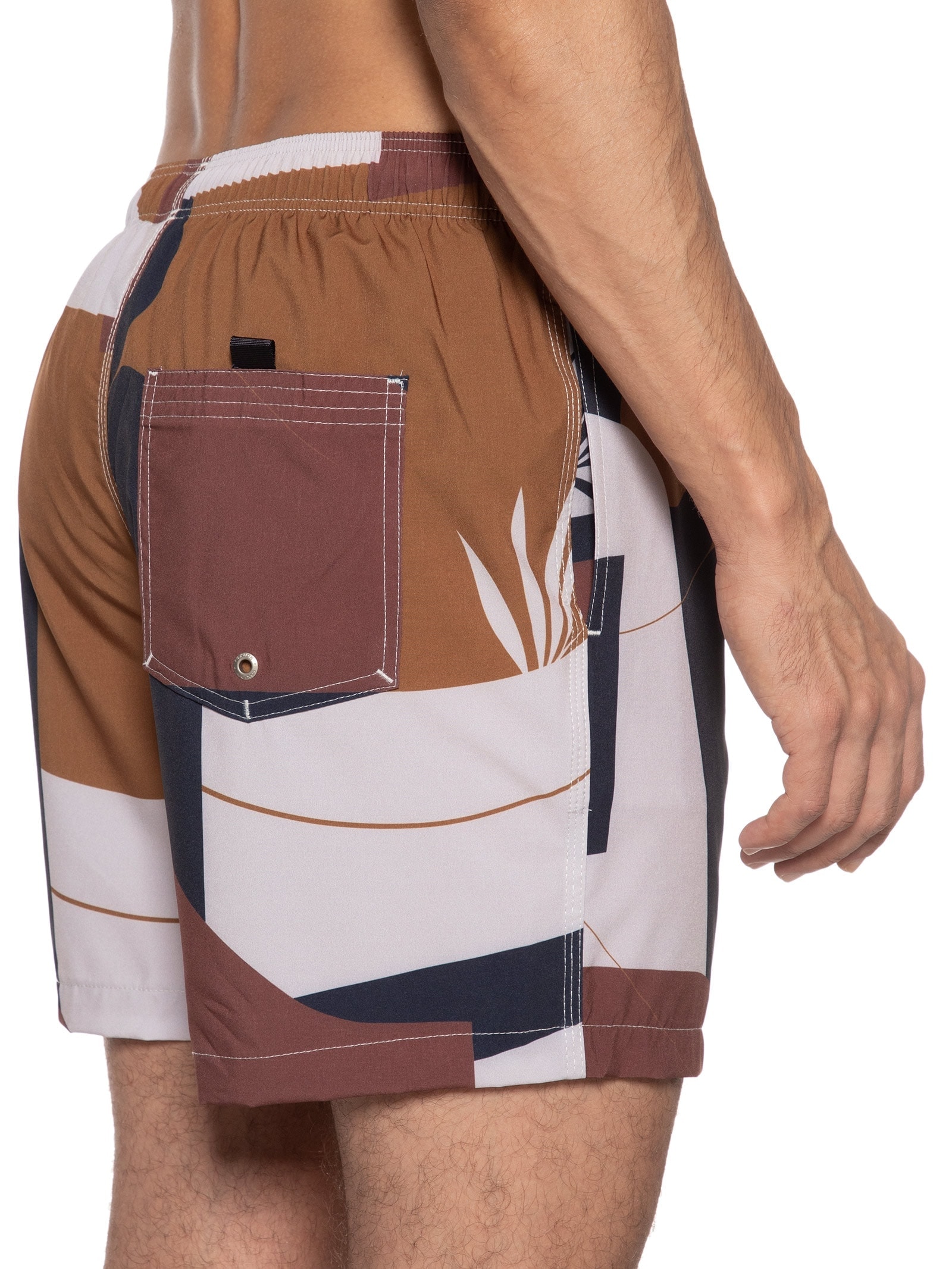 Short Masculino Praia Tropical Marx Marrom Foxton