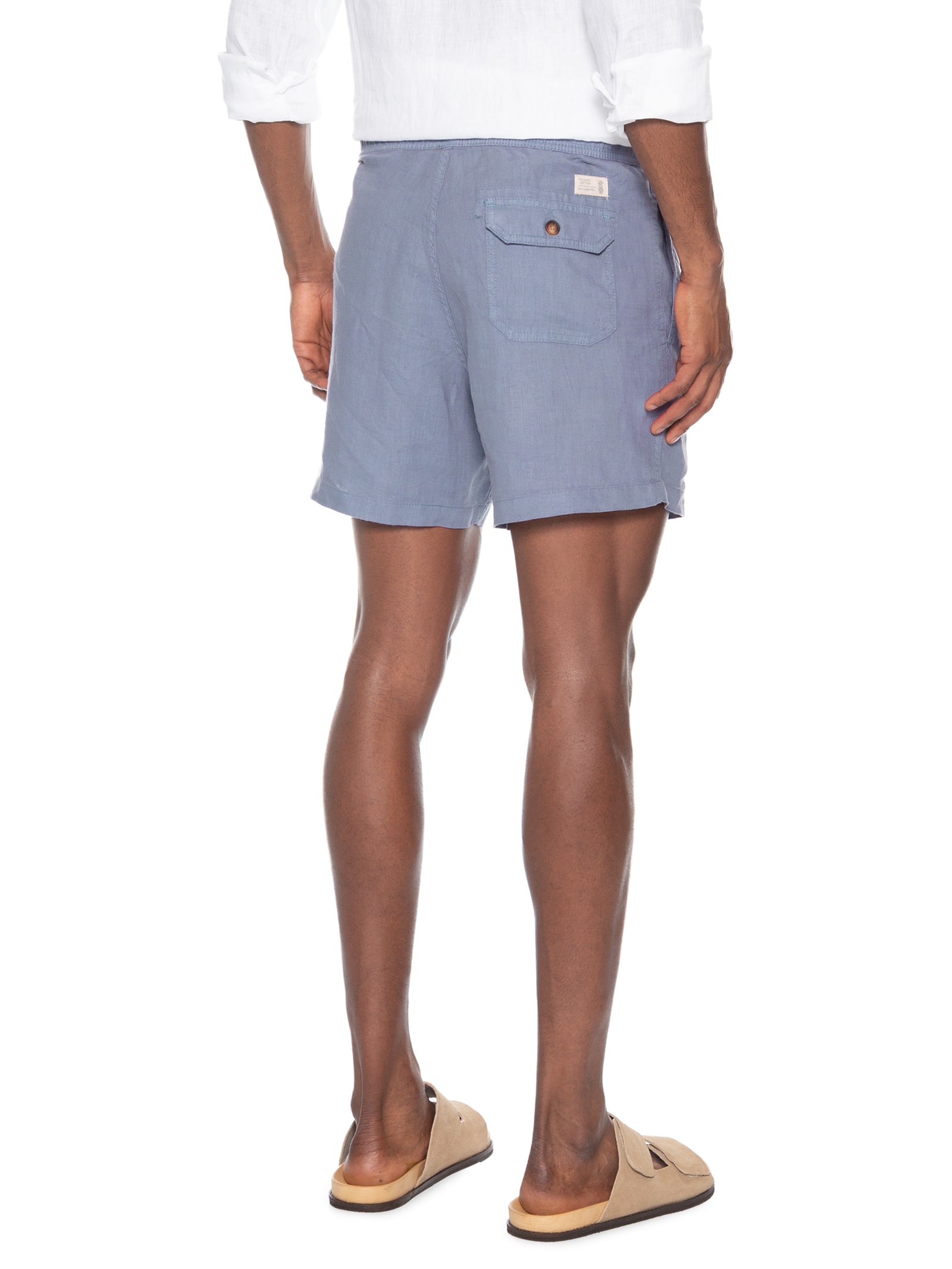 Short Masculino Puro Linho Azul Pineapple