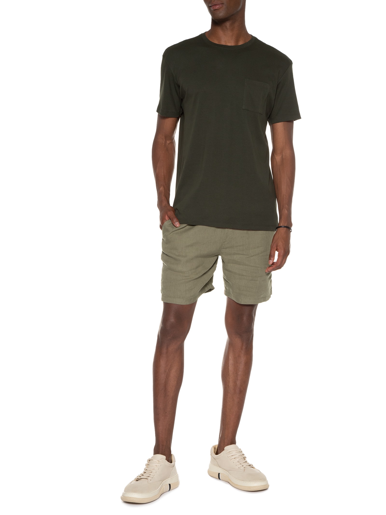 Short Masculino Puro Linho Pier Bege Foxton