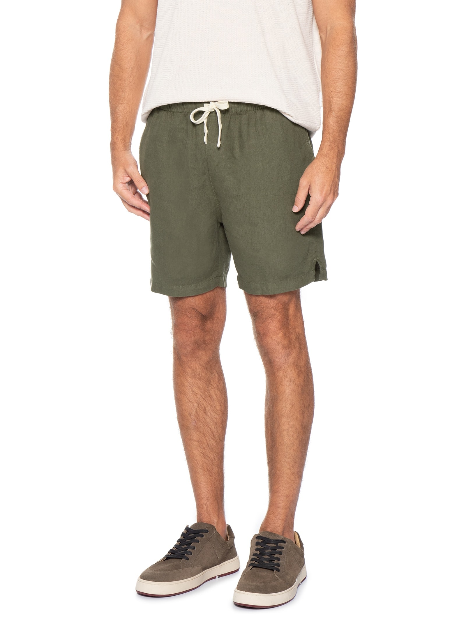 Short Masculino Puro Linho Pier Verde Foxton