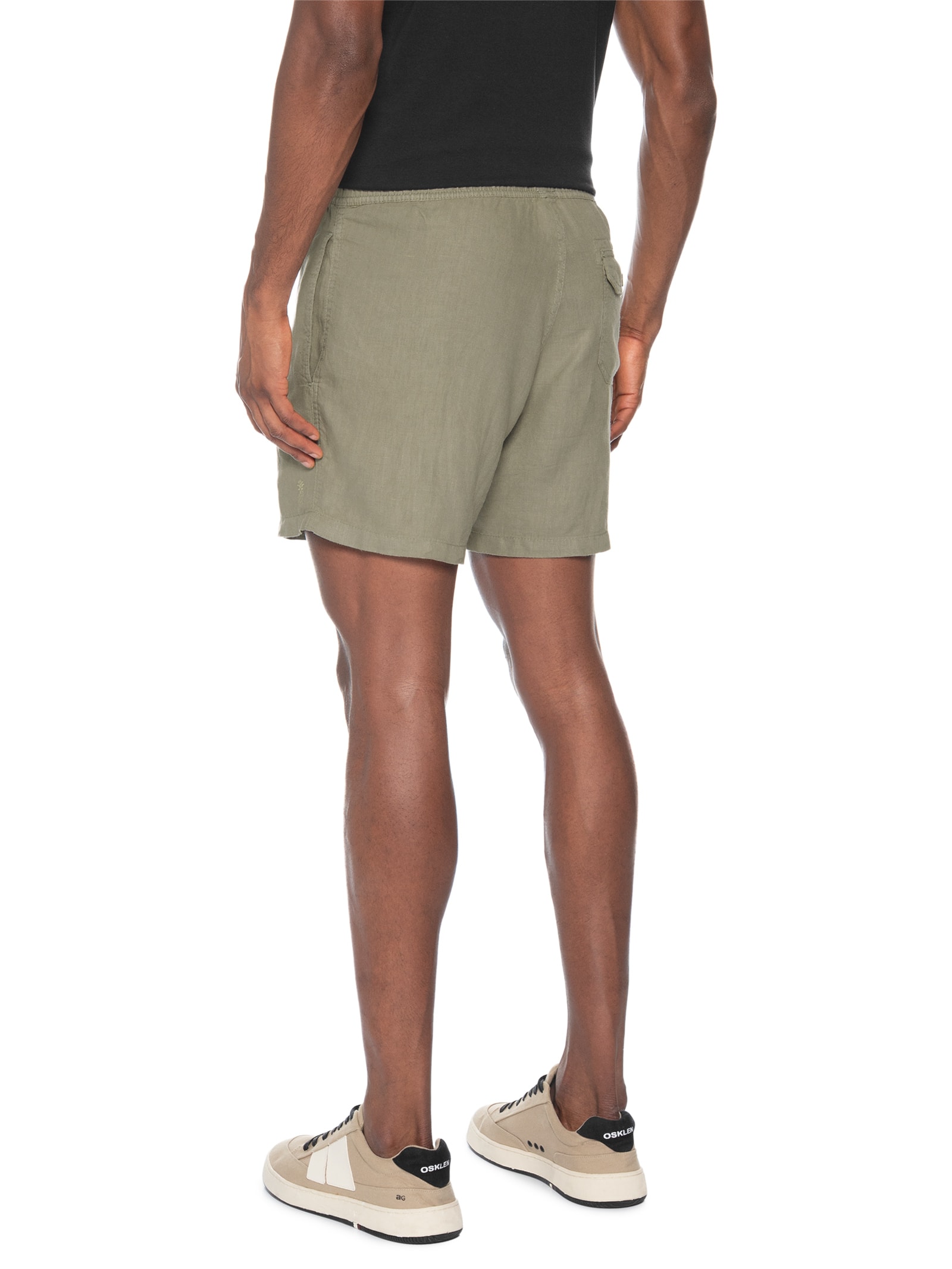 Short Masculino Puro Linho Verde Pineapple