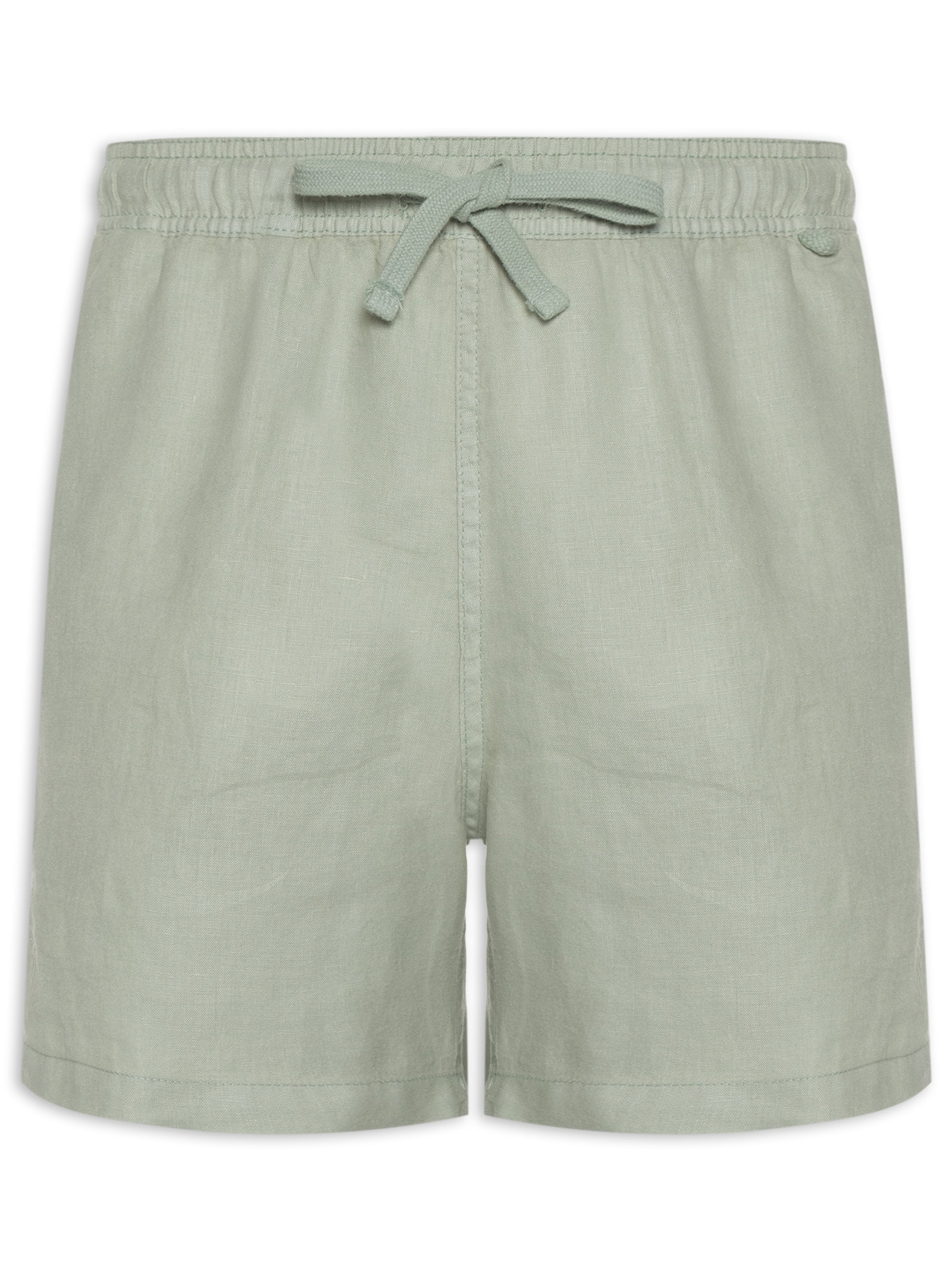 Short Masculino Puro Linho Verde Claro Pineapple