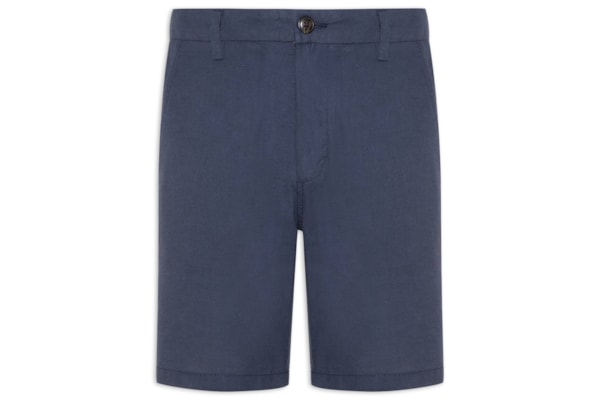 Short Masculino Regular Fit Blend De Linho - Azul