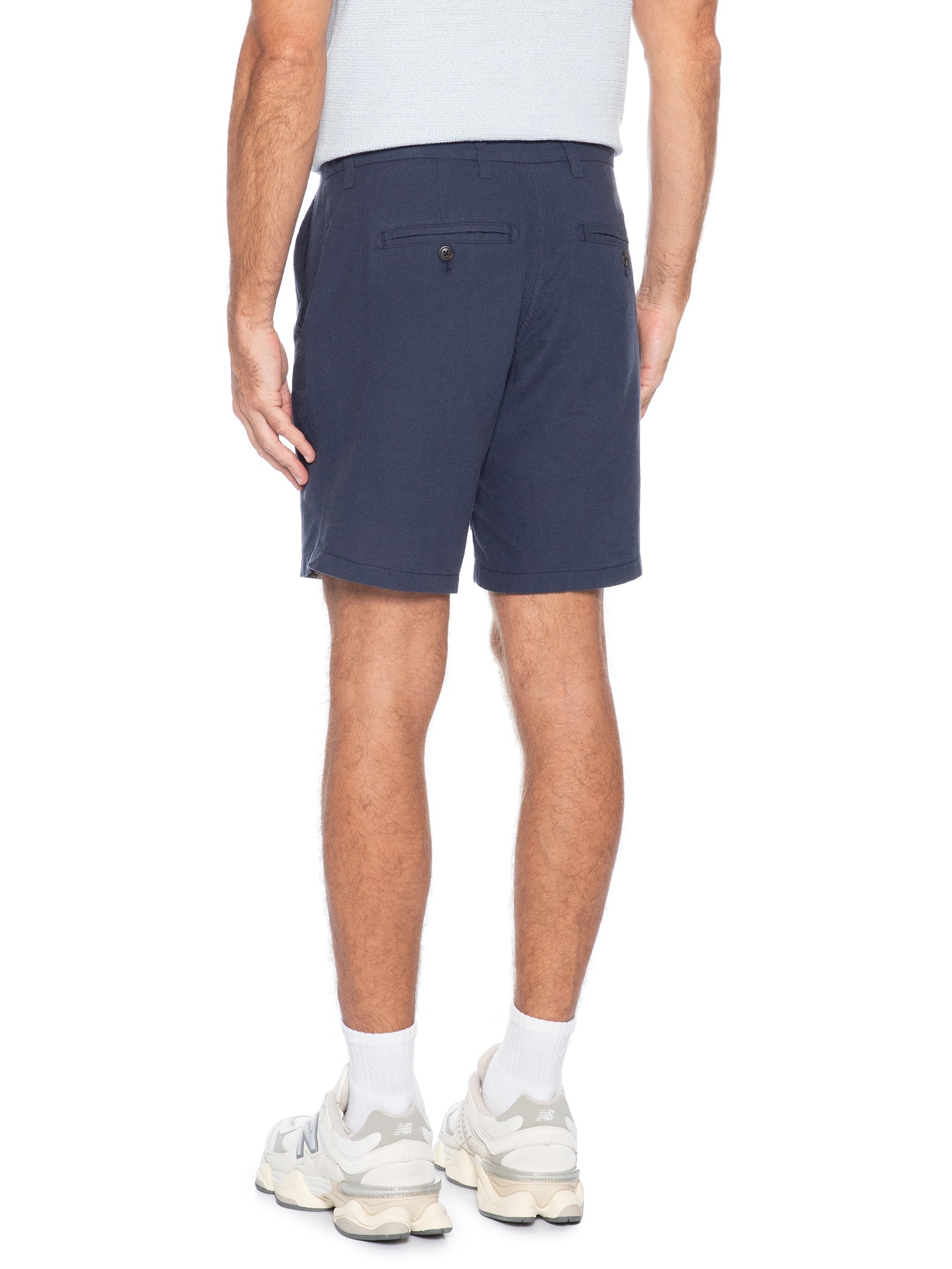 Short Masculino Regular Fit Blend De Linho Azul Jack & Jones