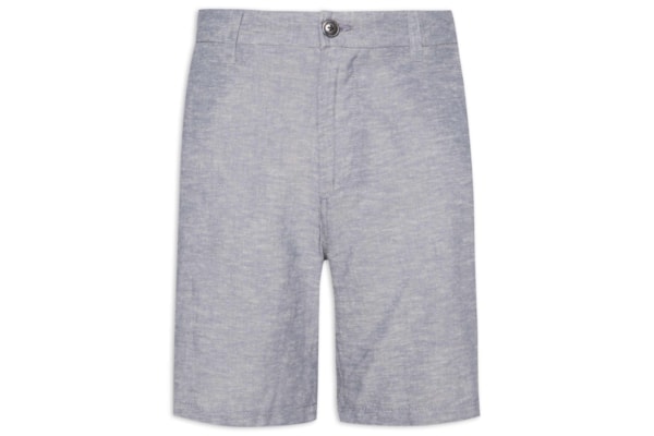 Short Masculino Regular Fit Blend De Linho - Cinza