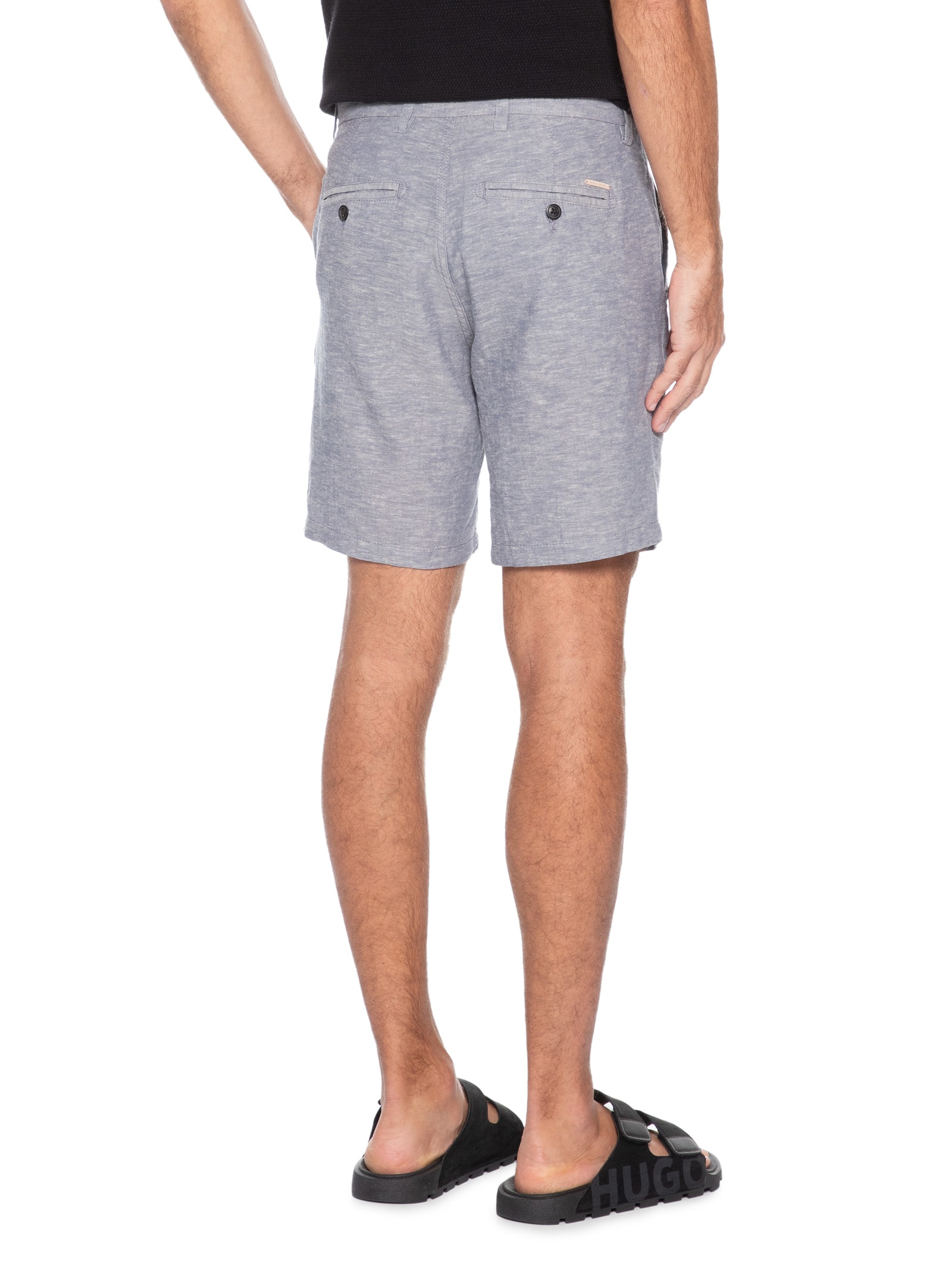 Short Masculino Regular Fit Blend De Linho Cinza Jack & Jones