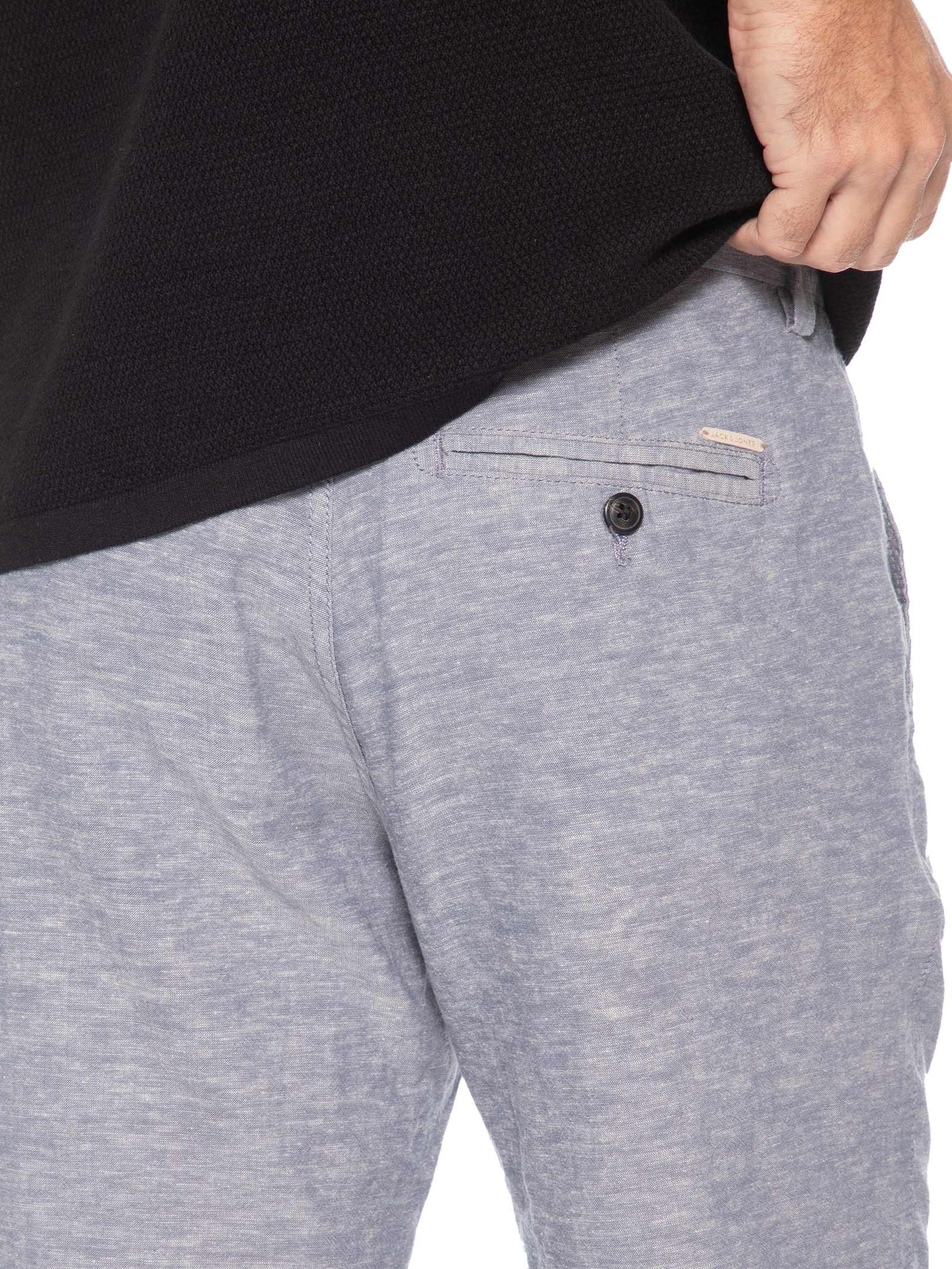 Short Masculino Regular Fit Blend De Linho Cinza Jack & Jones