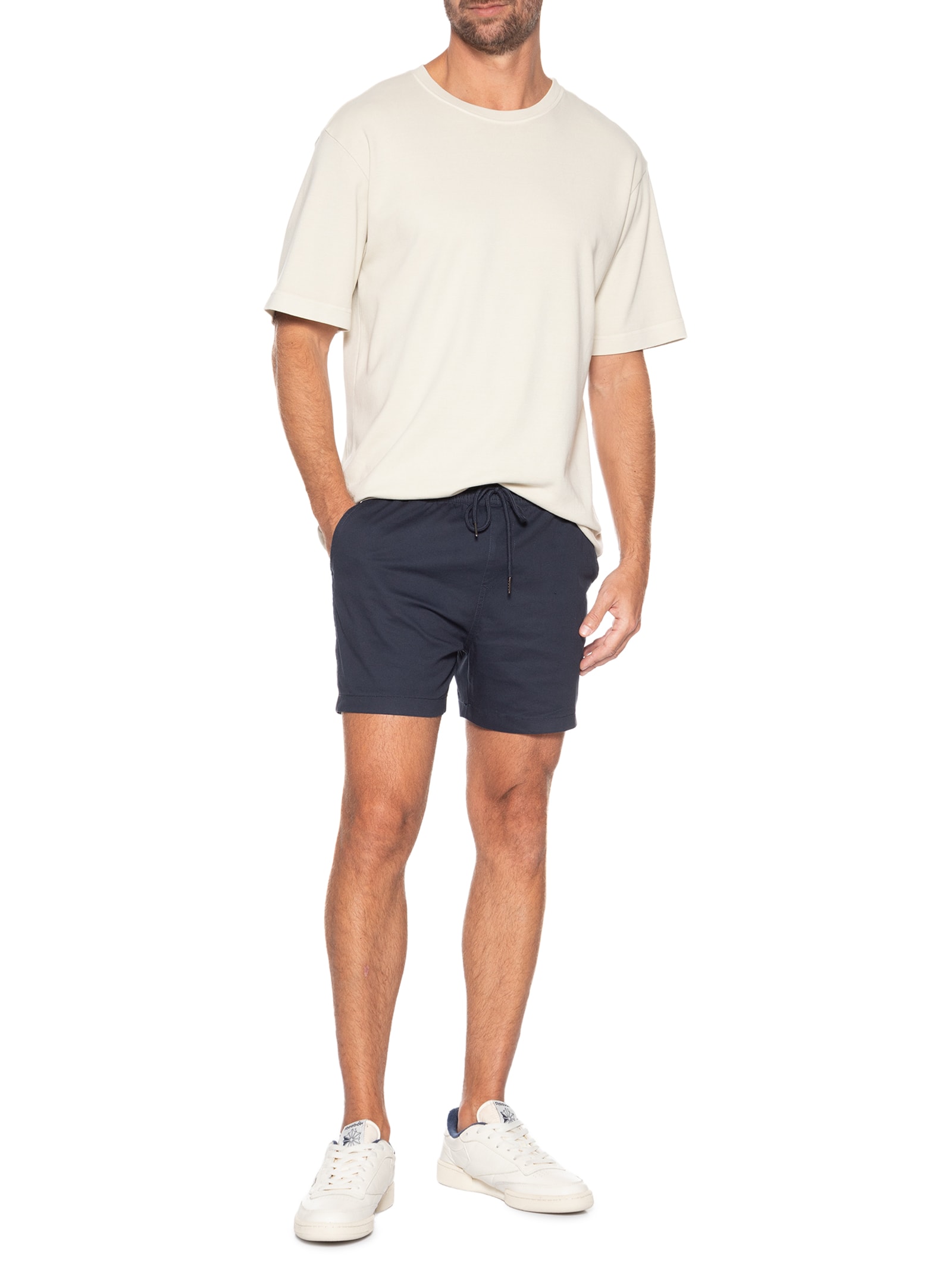 Short Masculino Sarja Color Azul Basiq Men