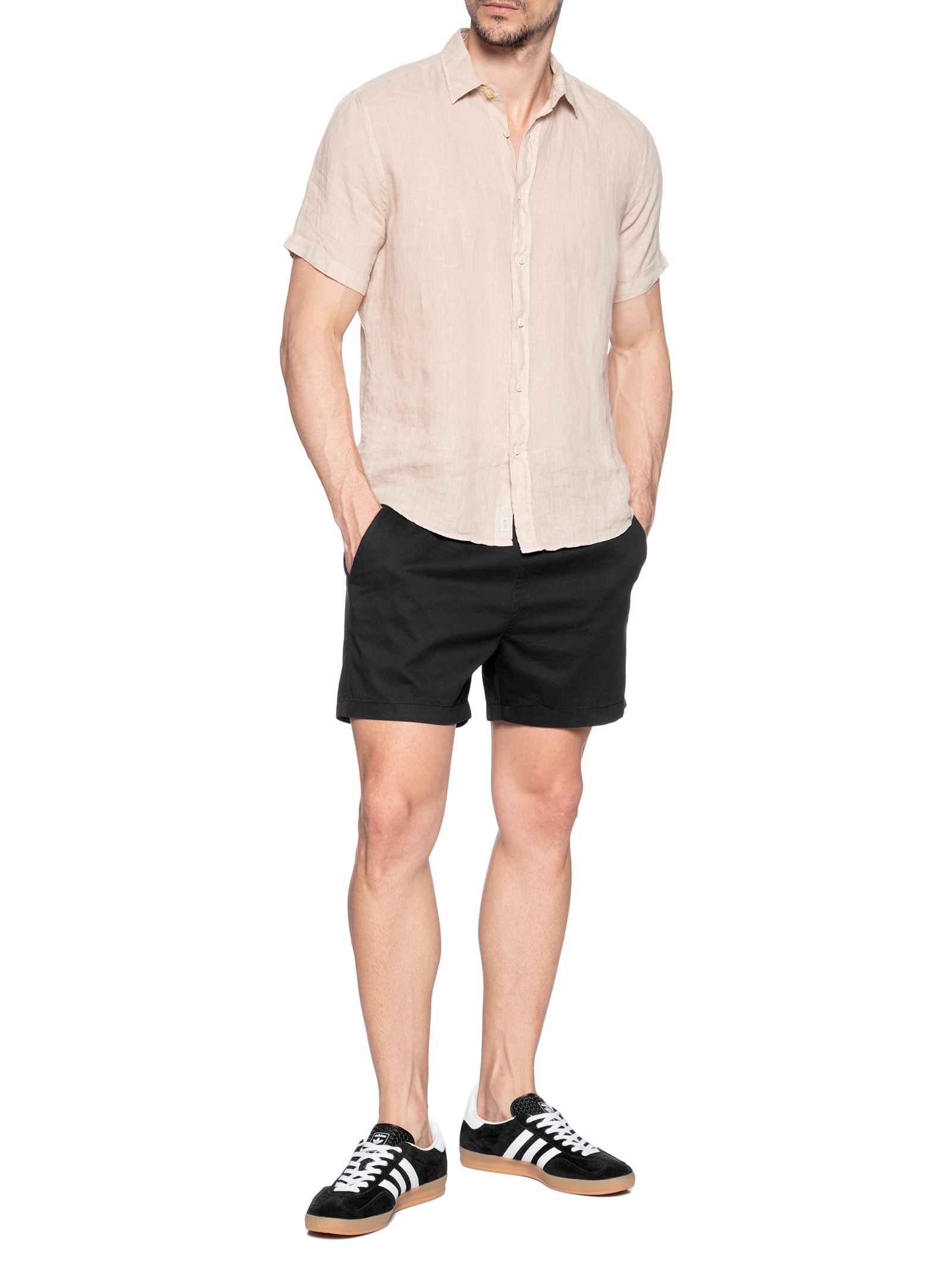 Short Masculino Sarja Color Preto Basiq Men