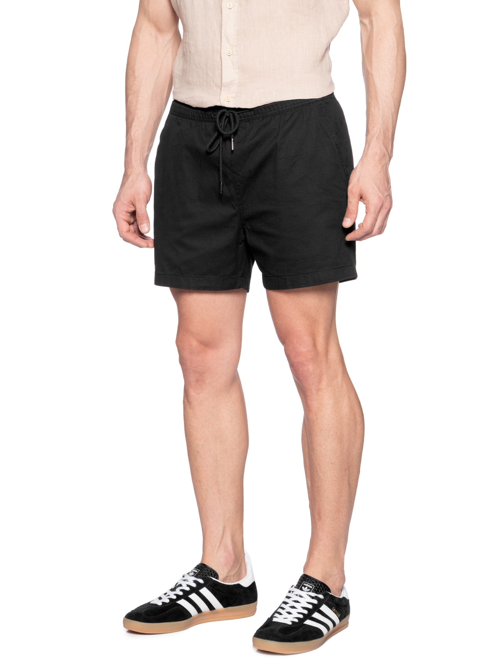 Short Masculino Sarja Color Preto Basiq Men