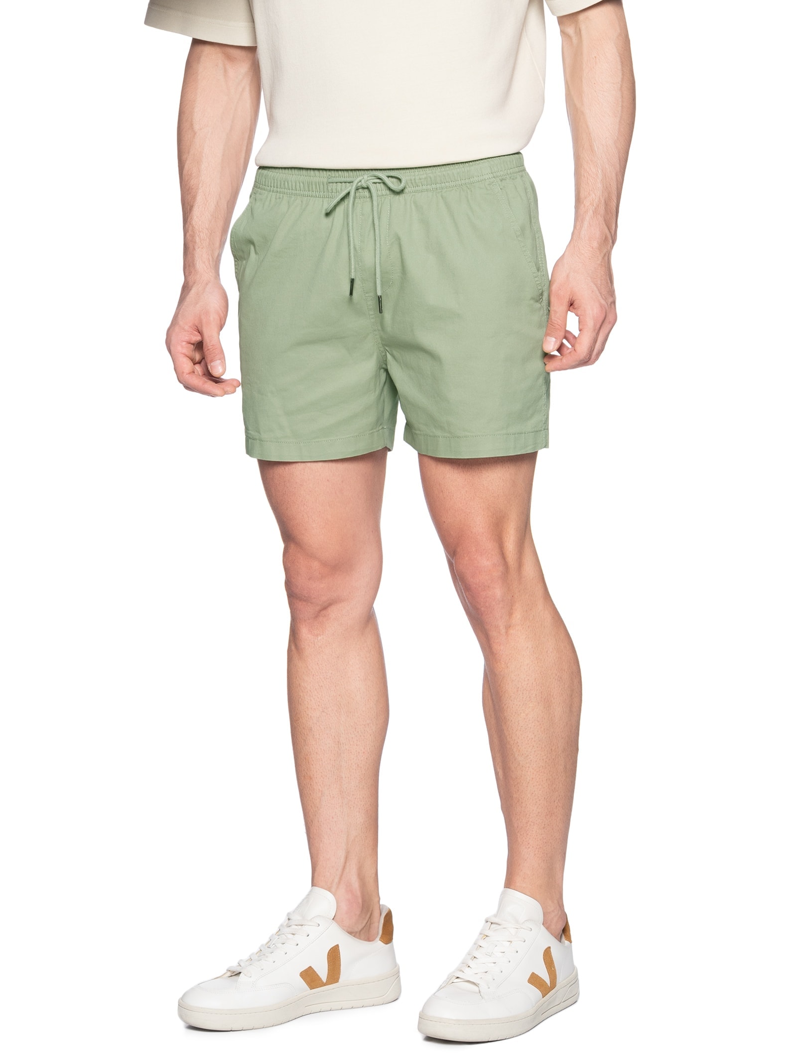 Short Masculino Sarja Color Verde Basiq Men