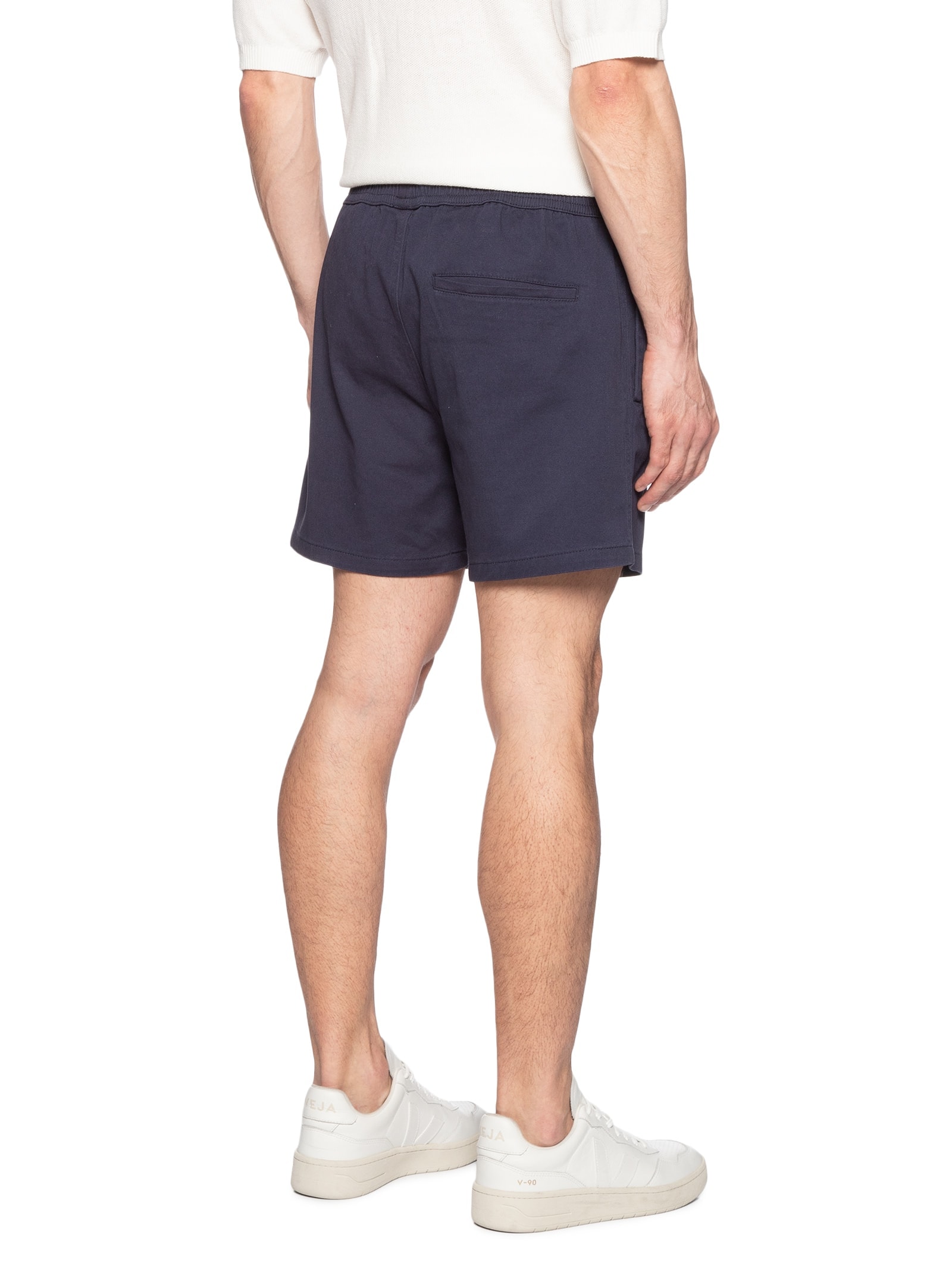 Short Masculino Sarja Com Elástico Azul Basiq Men