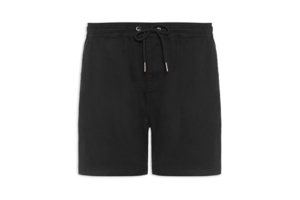Short Masculino Sarja Com Elástico - Preto