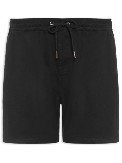 Short Masculino Sarja Com Elástico – Preto