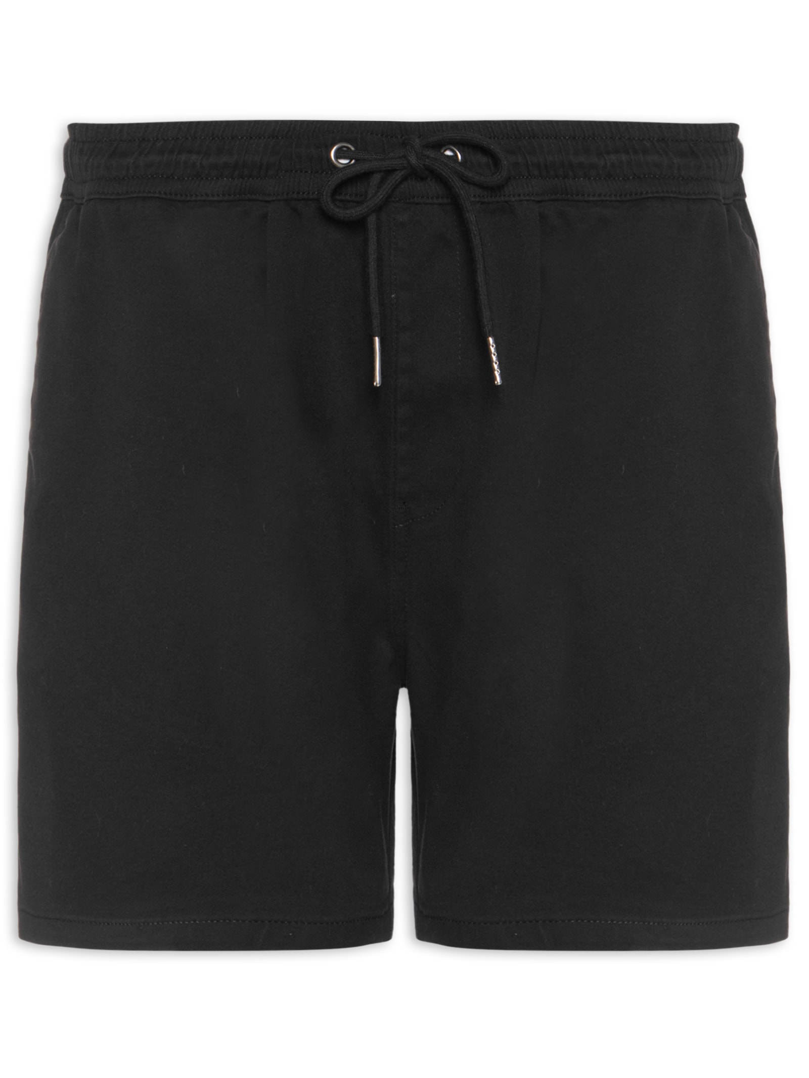 Short Masculino Sarja Com Elástico Preto Basiq Men