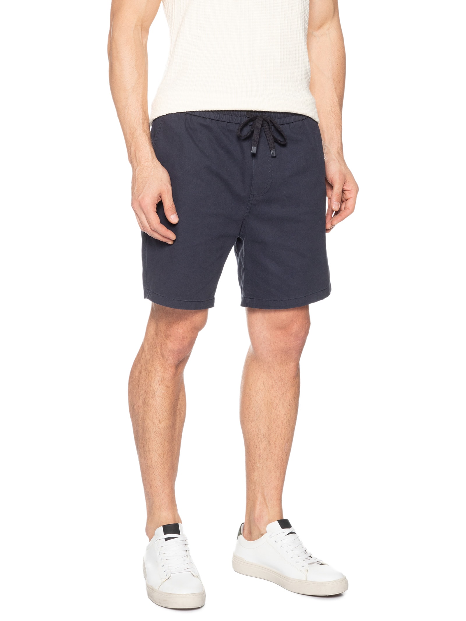 Short Masculino Sarja Cós Elástico Azul '2 Essential
