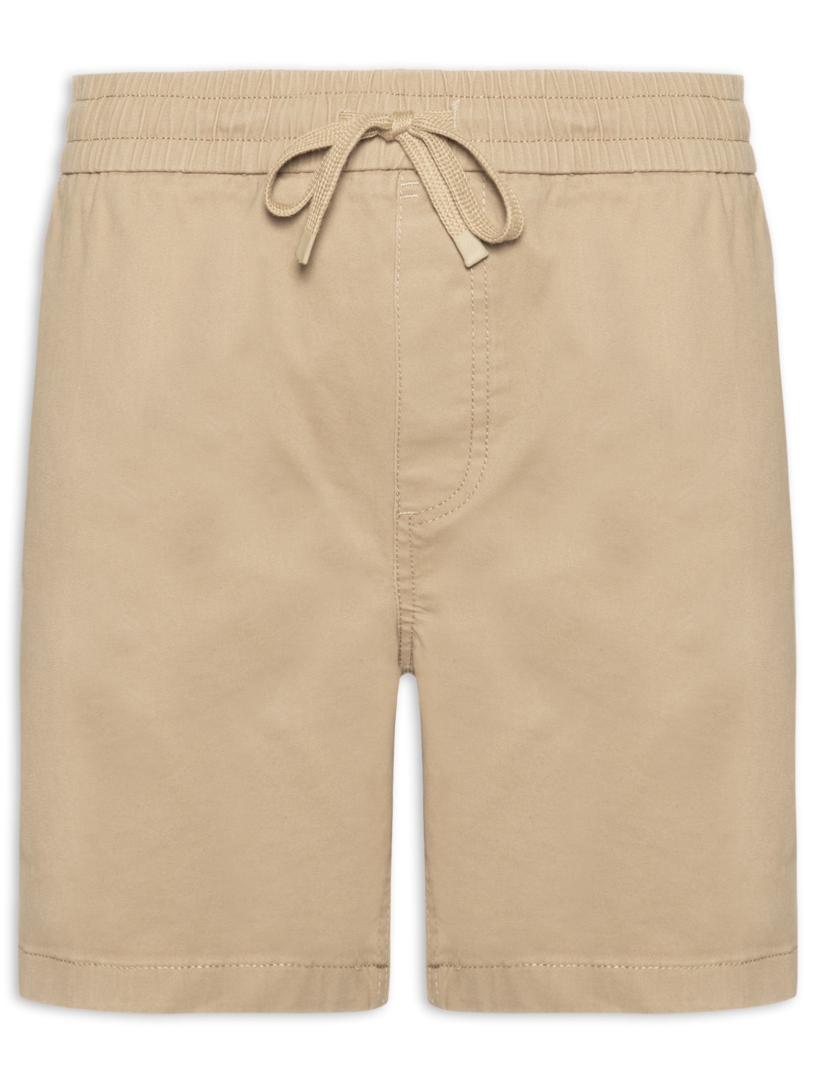 Short Masculino Sarja Cós Elástico Bege '2 Essential
