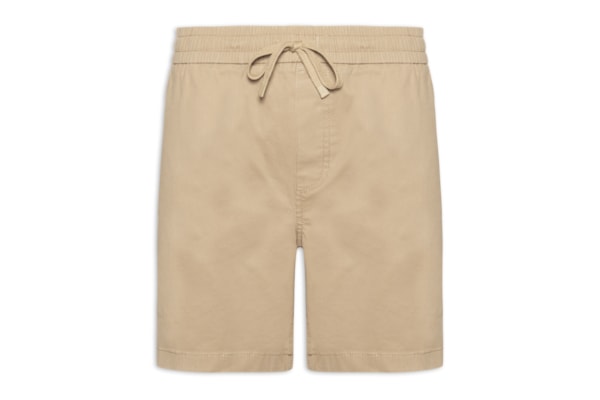 Short Masculino Sarja Cós Elástico - Bege
