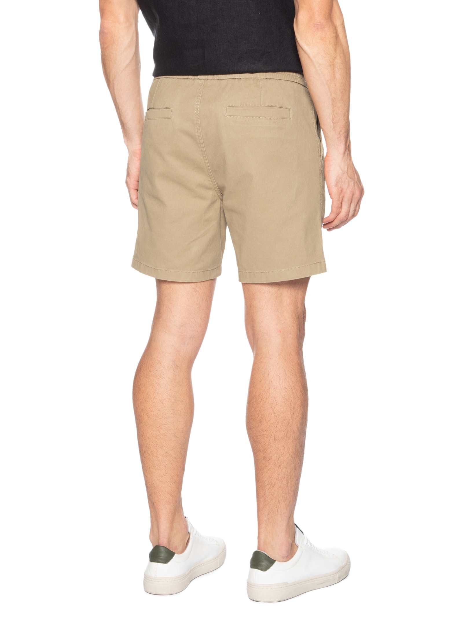 Short Masculino Sarja Cós Elástico Bege '2 Essential