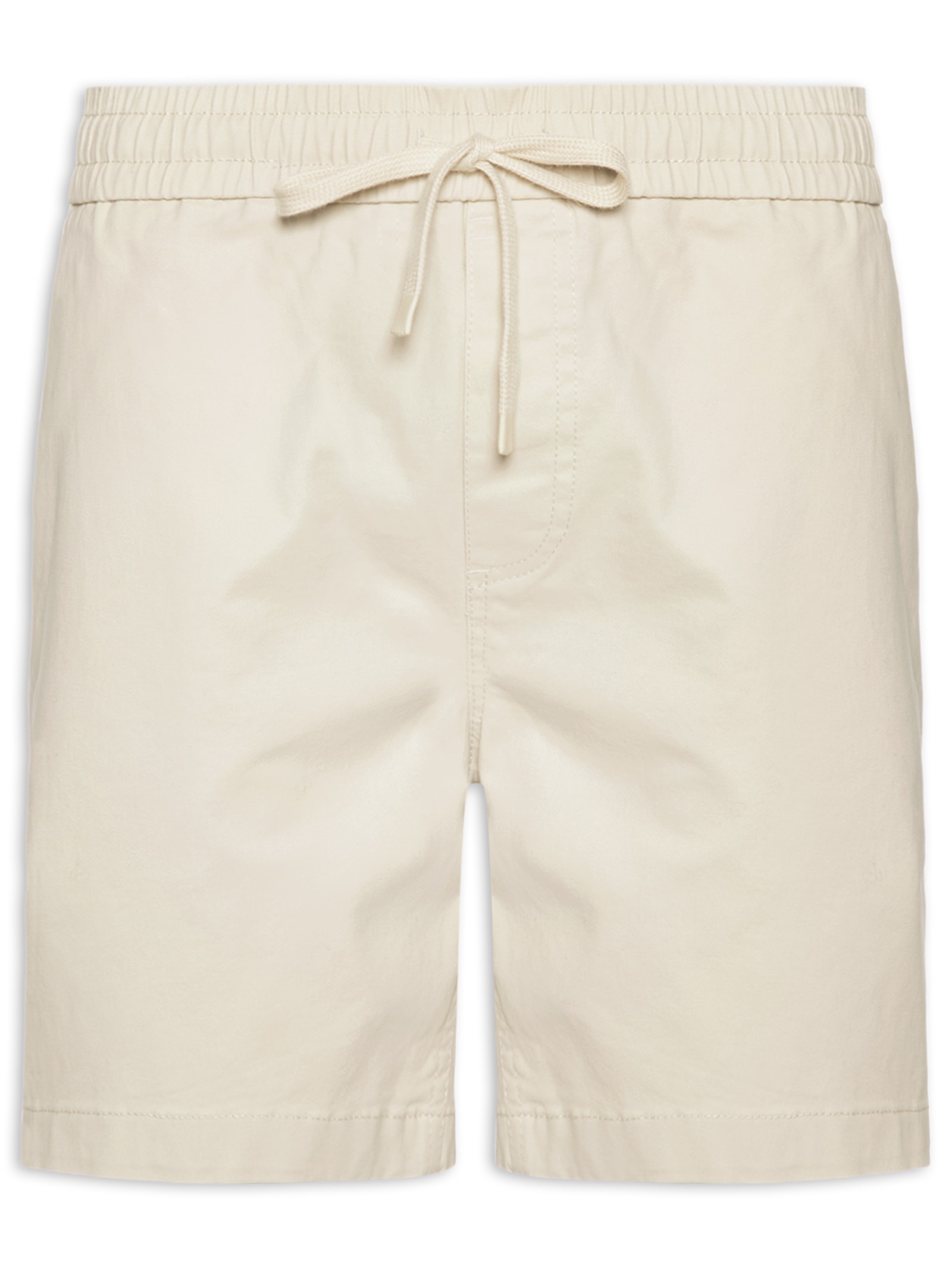Short Masculino Sarja Cós Elástico Bege '2 Essential