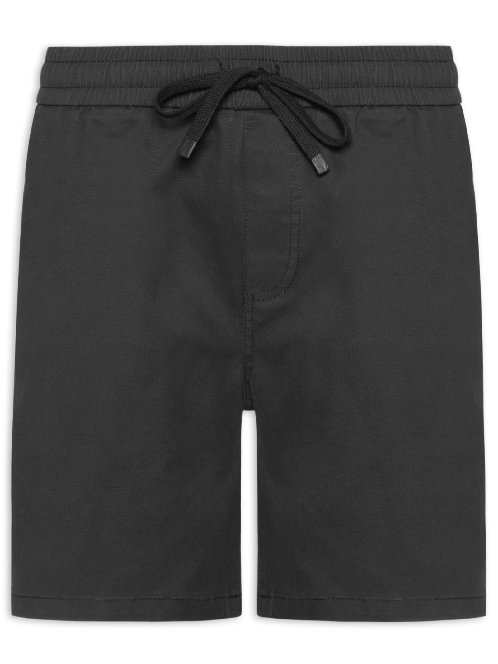 Short Masculino Sarja Cós Elástico Preto '2 Essential