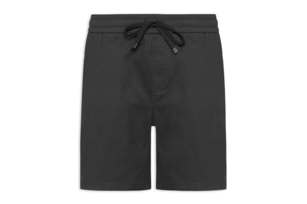 Short Masculino Sarja Cós Elástico - Preto