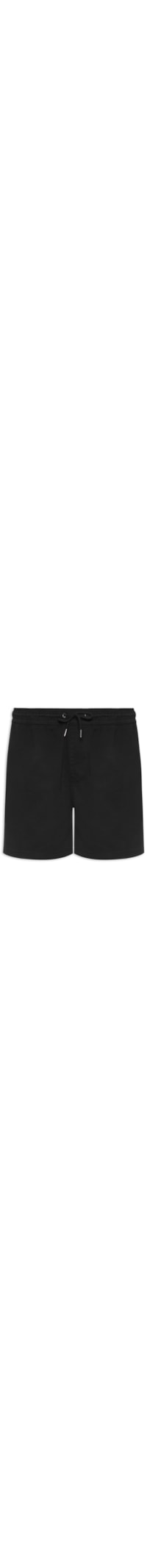 Short Masculino Sarja Elástico no Cós - Preto