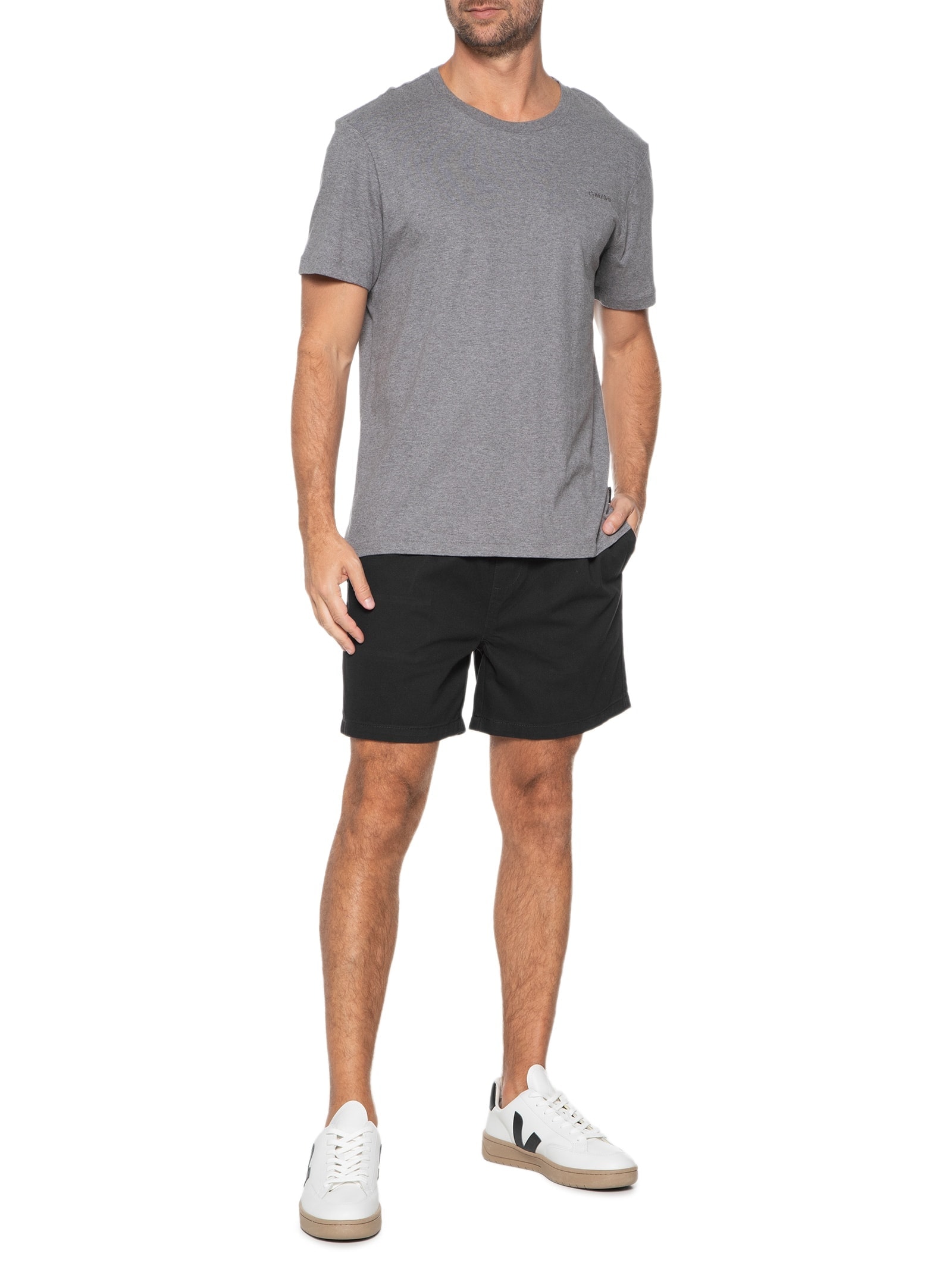 Short Masculino Sarja Reta Preta Hering